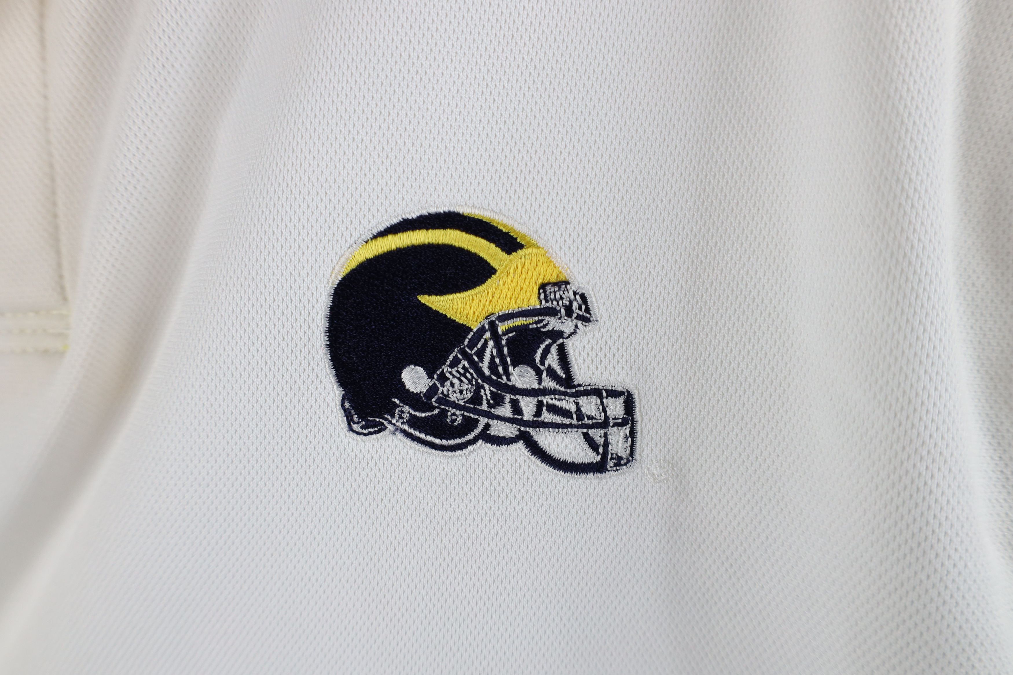 Adidas × Vintage Adidas University of Michigan Football Polo Shirt White Size US L / EU 52-54 / 3 - 4 Thumbnail