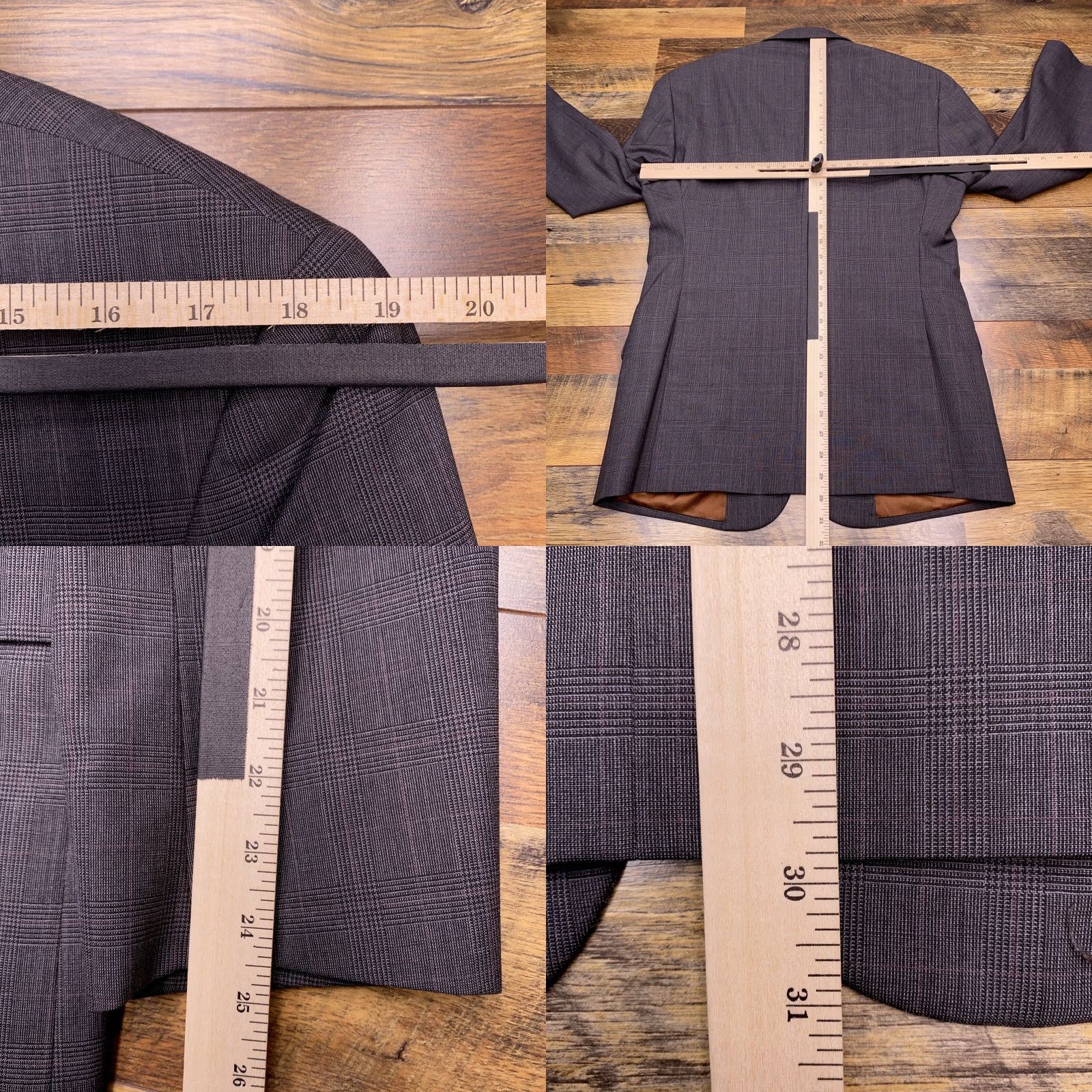 Jos. A. Bank Jos A Bank Slim Fit Blazer 40R Gray Plaid Wool Jacket Blazer Notch Lapel Single-Breasted 2-Button Dry Clean Only Mens Vintage N/A Size 40R - 9 Thumbnail