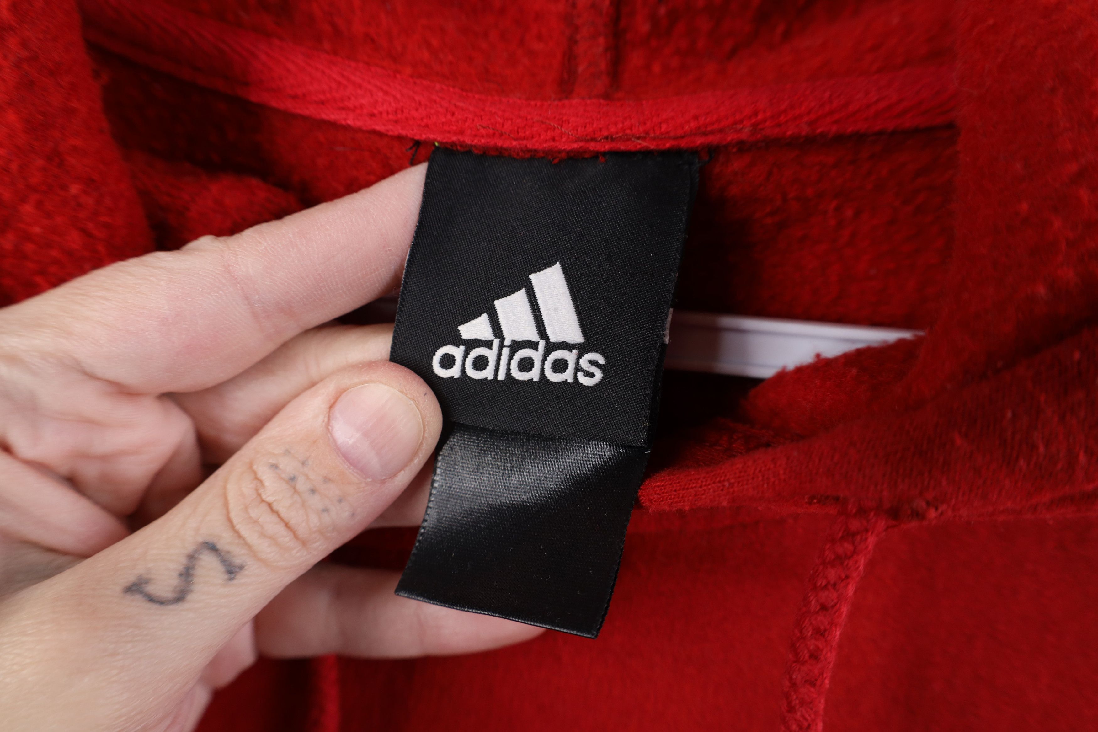 Adidas Vintage Y2K Adidas Blank Heavyweight Hoodie Sweatshirt Red Size US L / EU 52-54 / 3 - 8 Thumbnail