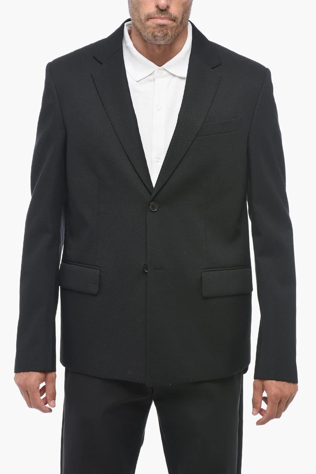 Off-White og1mm0426 Virgin Wool Blazer in Black Size US M / EU 48-50 / 2 - 1 Thumbnail