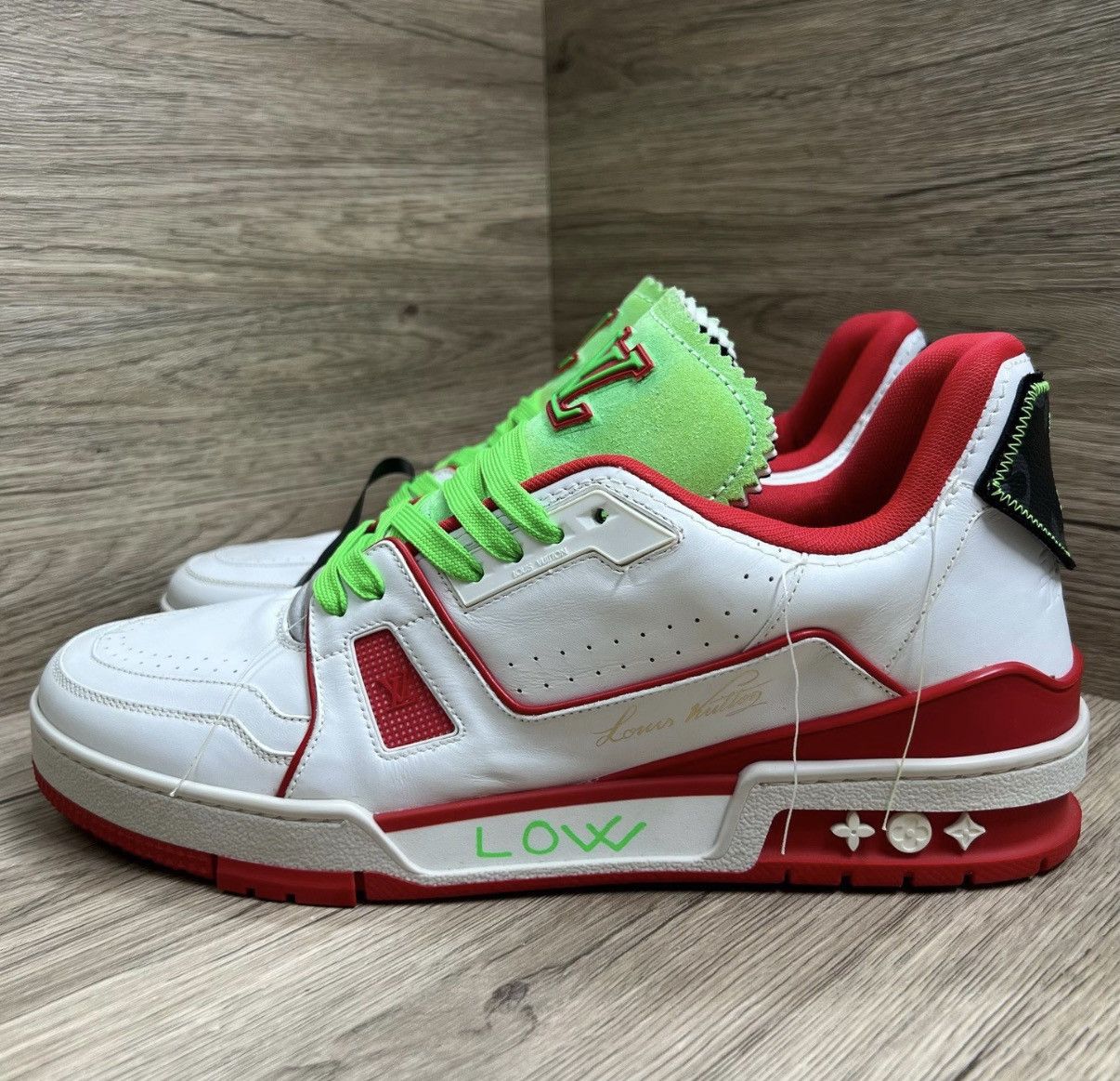 Louis Vuitton Louis Vuitton Trainer Green & Red Sneakers J41 Size US 9.5 / EU 42-43 - 1 Thumbnail