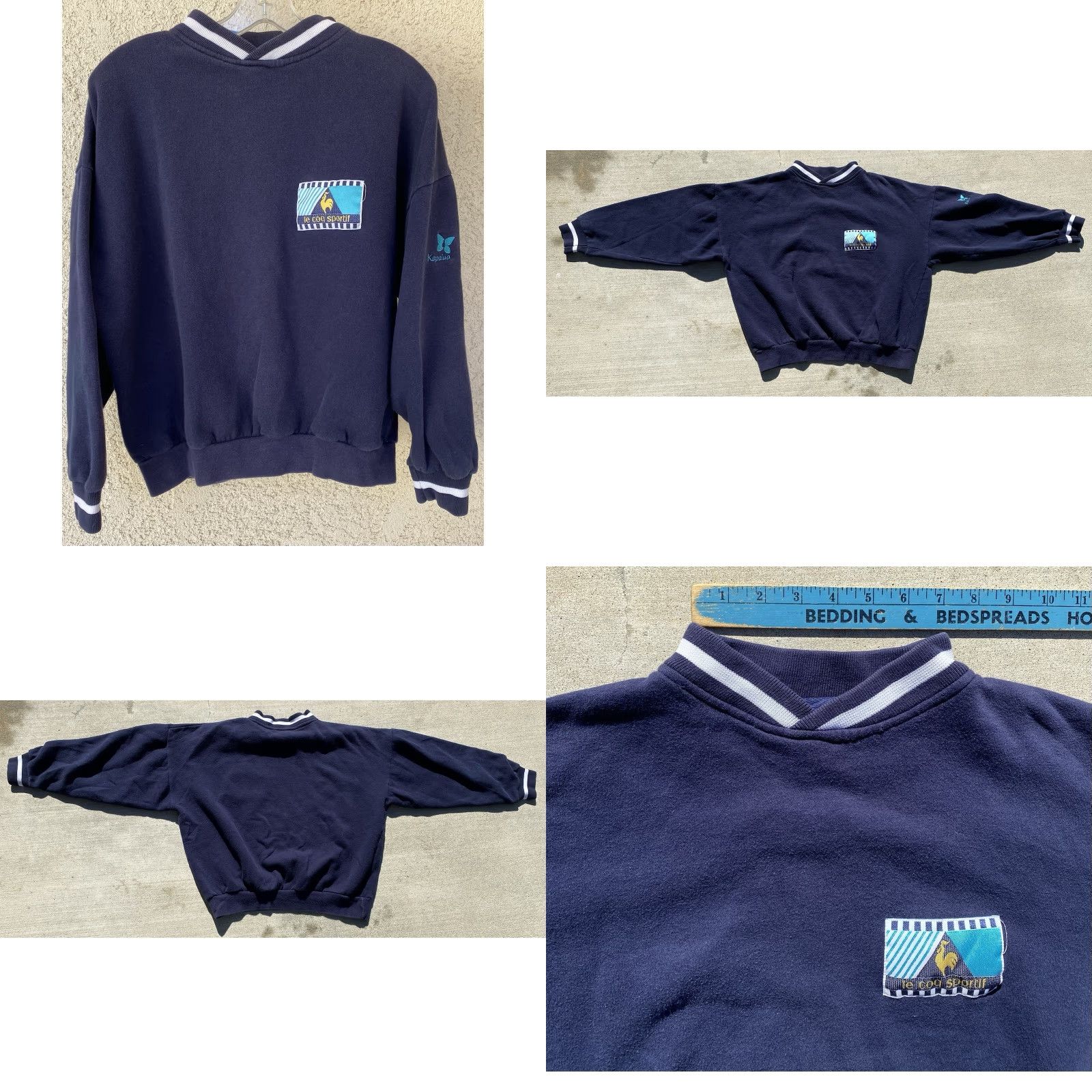 Le Coq Sportif VINTAGE Le Coq Sportif Sweatshirt M 80s 90s V Neck Kapalua Butterly Logo Hawaii Size US M / EU 48-50 / 2 - 10 Thumbnail