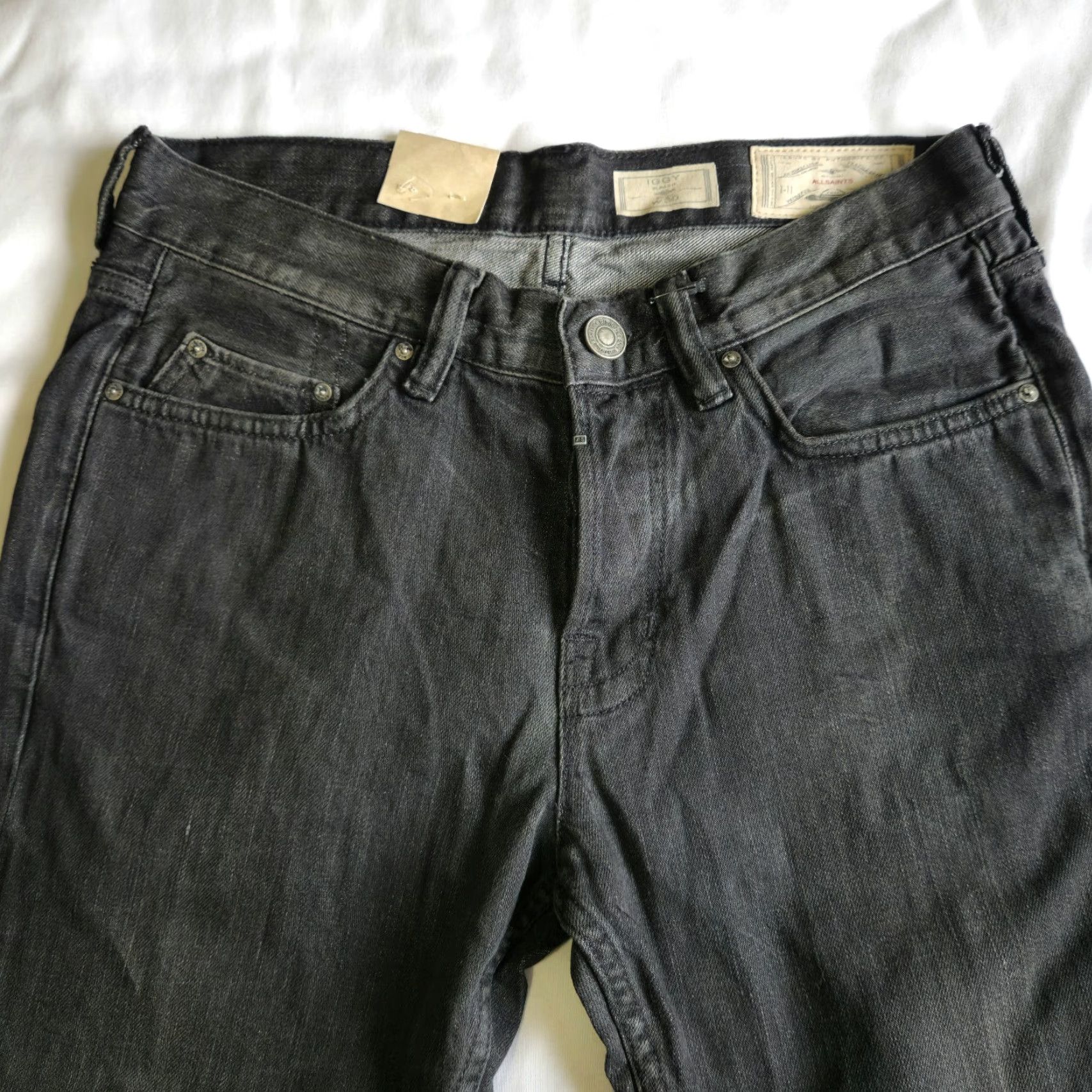 Allsaints AllSaints Iggy Slim Fit Jeans 30 Button Fly Denim Gray Dark Wash Men Regular Size US 30 / EU 46 - 2 Thumbnail