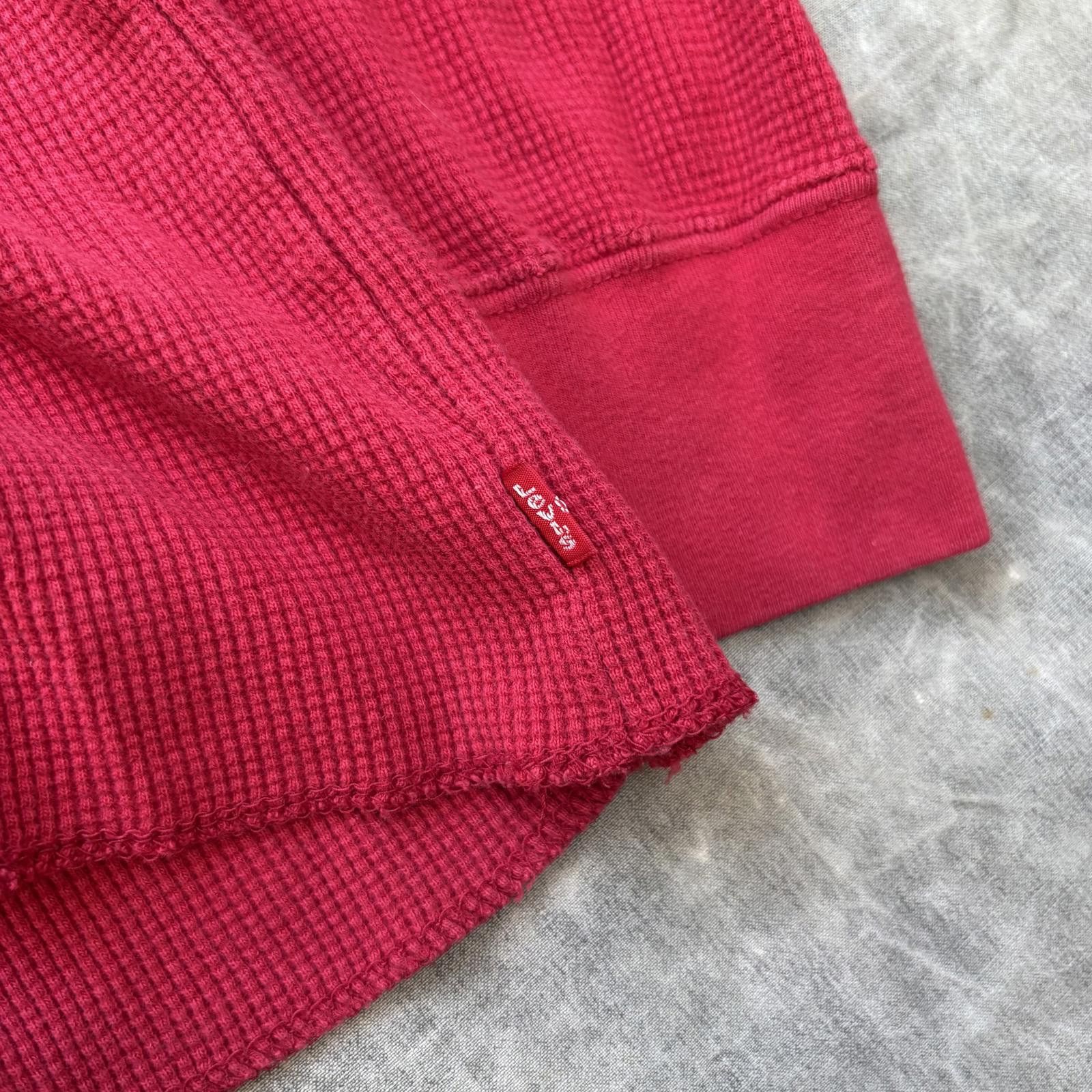 Levi's Vintage Y2K Baggy Red Levi’s Grunge Thermal Henley Shirt Size US L / EU 52-54 / 3 - 3 Thumbnail