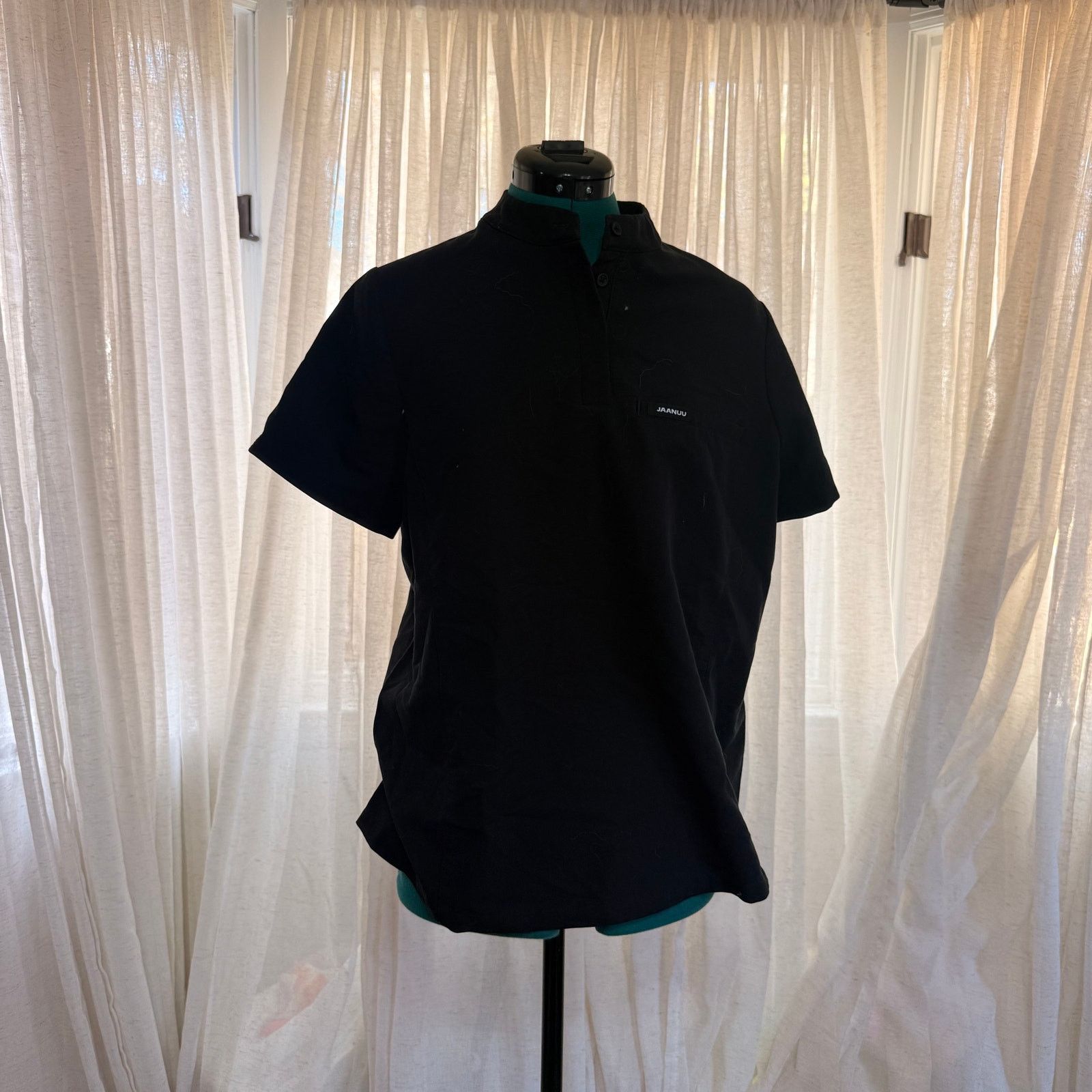 Other Jaanuu Black Short-Sleeve Scrub Top | Sz M Size M / US 6-8 / IT 42-44 - 2 Thumbnail