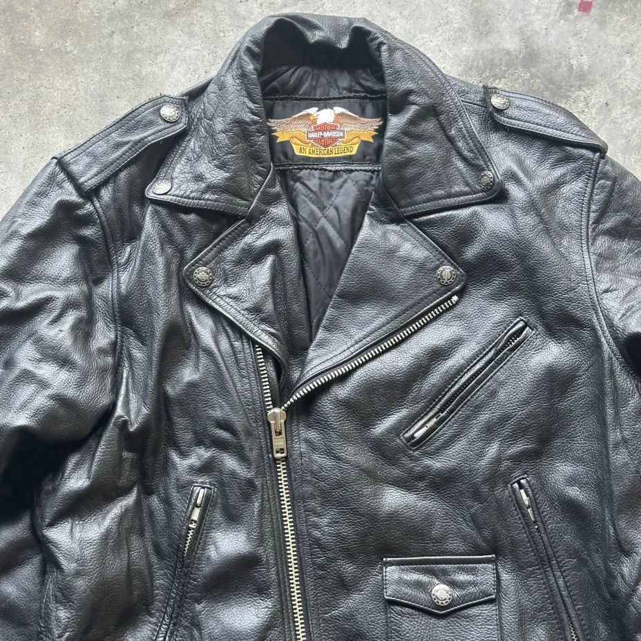 Harley Davidson Vintage Harley Davidson Leather Biker Jacket Size 44 Eagle Size US XL / EU 56 / 4 - 4 Thumbnail