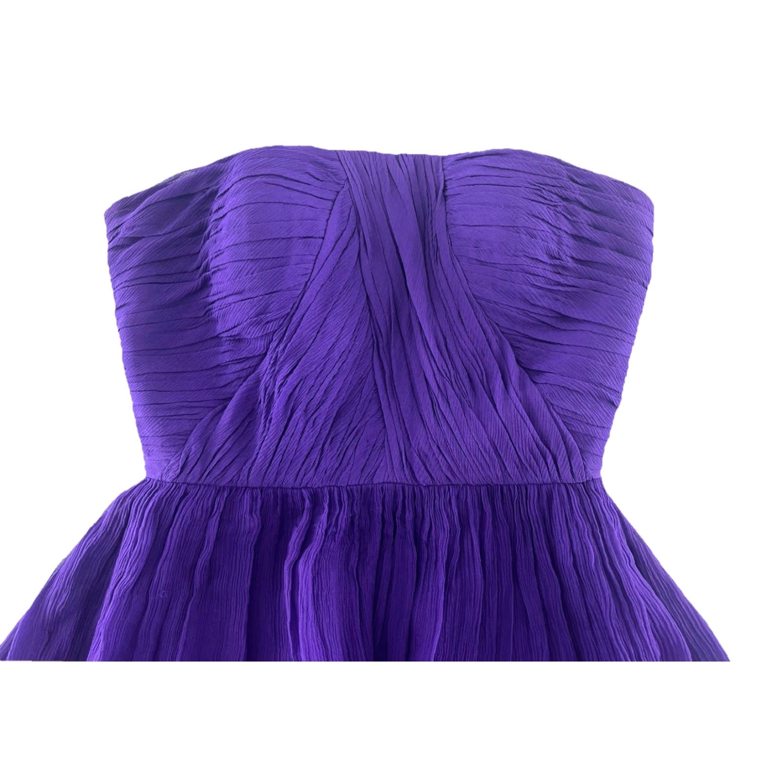Donna Morgan Donna Morgan Purple 100% Silk Ruched Strapless Party Prom Cocktail Dress 2 Dress Size XS / US 0-2 / IT 36-38 - 4 Thumbnail