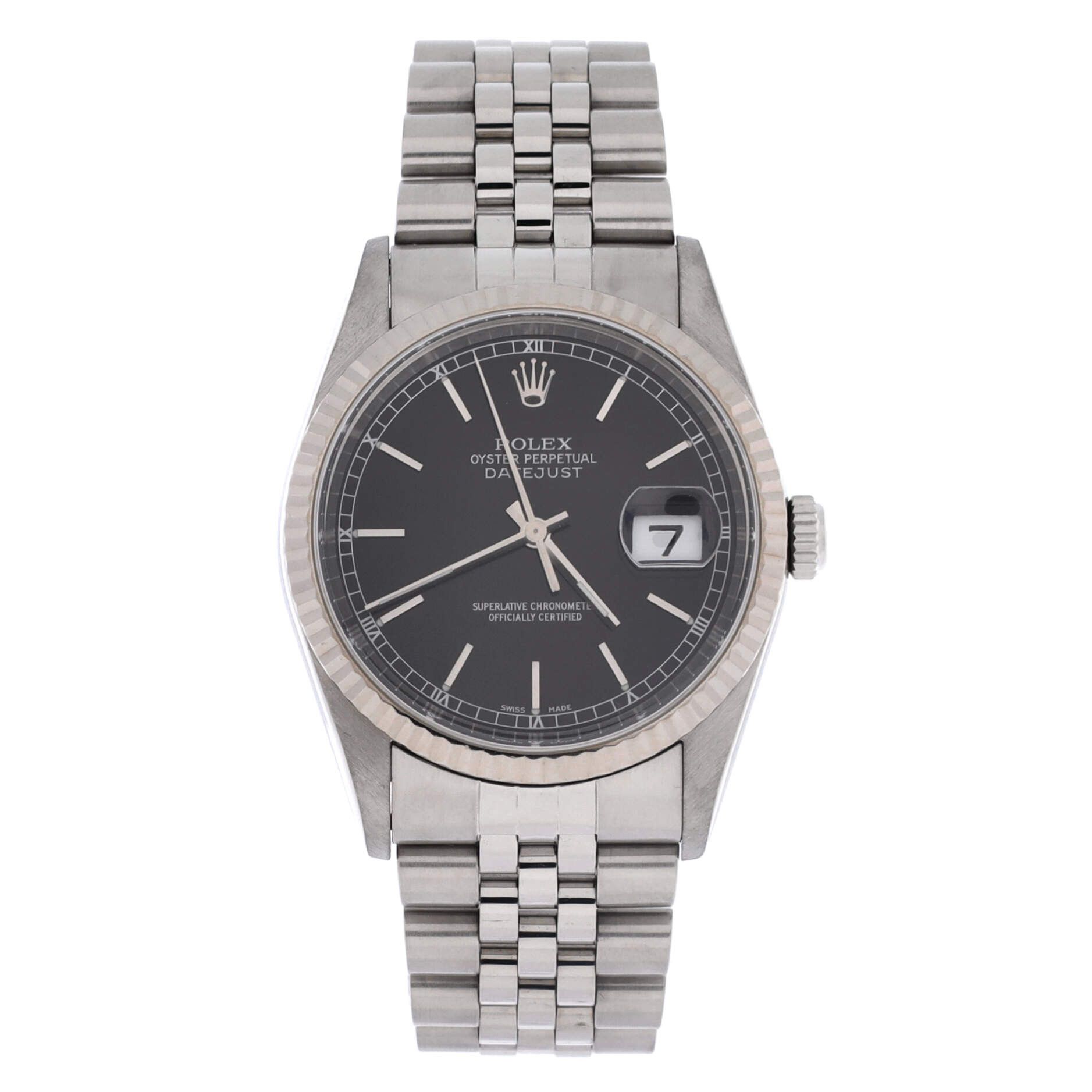 Rolex Oyster perpetual datejust automatic watch stainless steel and white gold 36 Size ONE SIZE - 1 Thumbnail