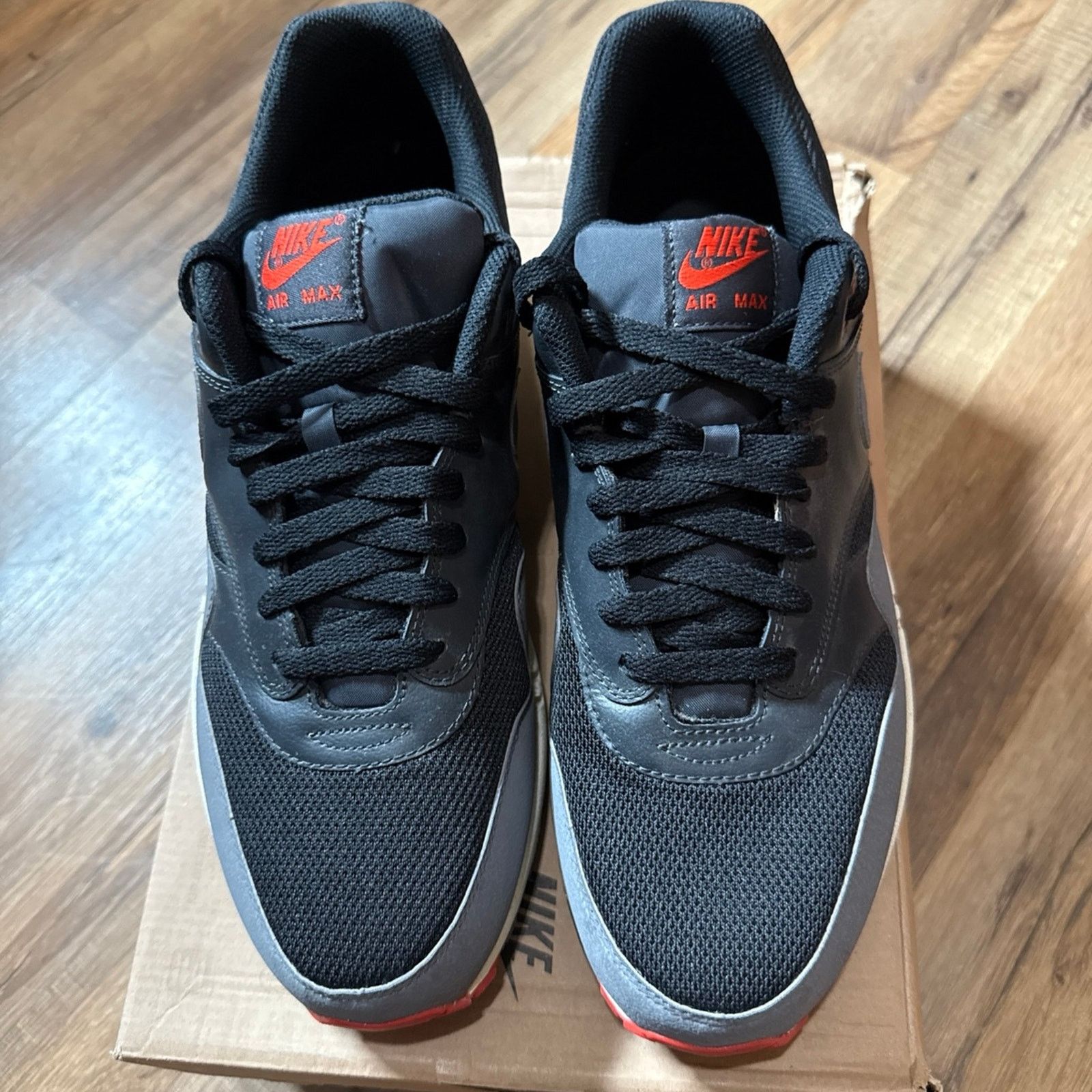 Nike 2012 Nike Air Max 1 Black Cool Grey Anthracite Size US 13 / EU 46 - 5 Thumbnail