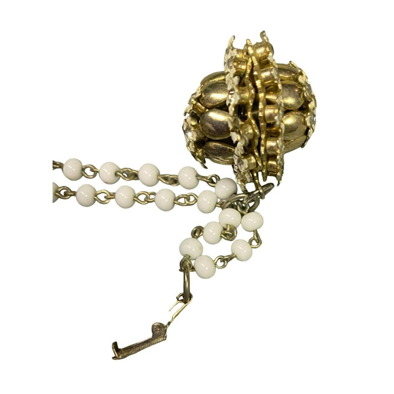 Other Vintage Kramer White Beaded Bracelet With Cream Daisy Floral Size ONE SIZE - 5 Thumbnail