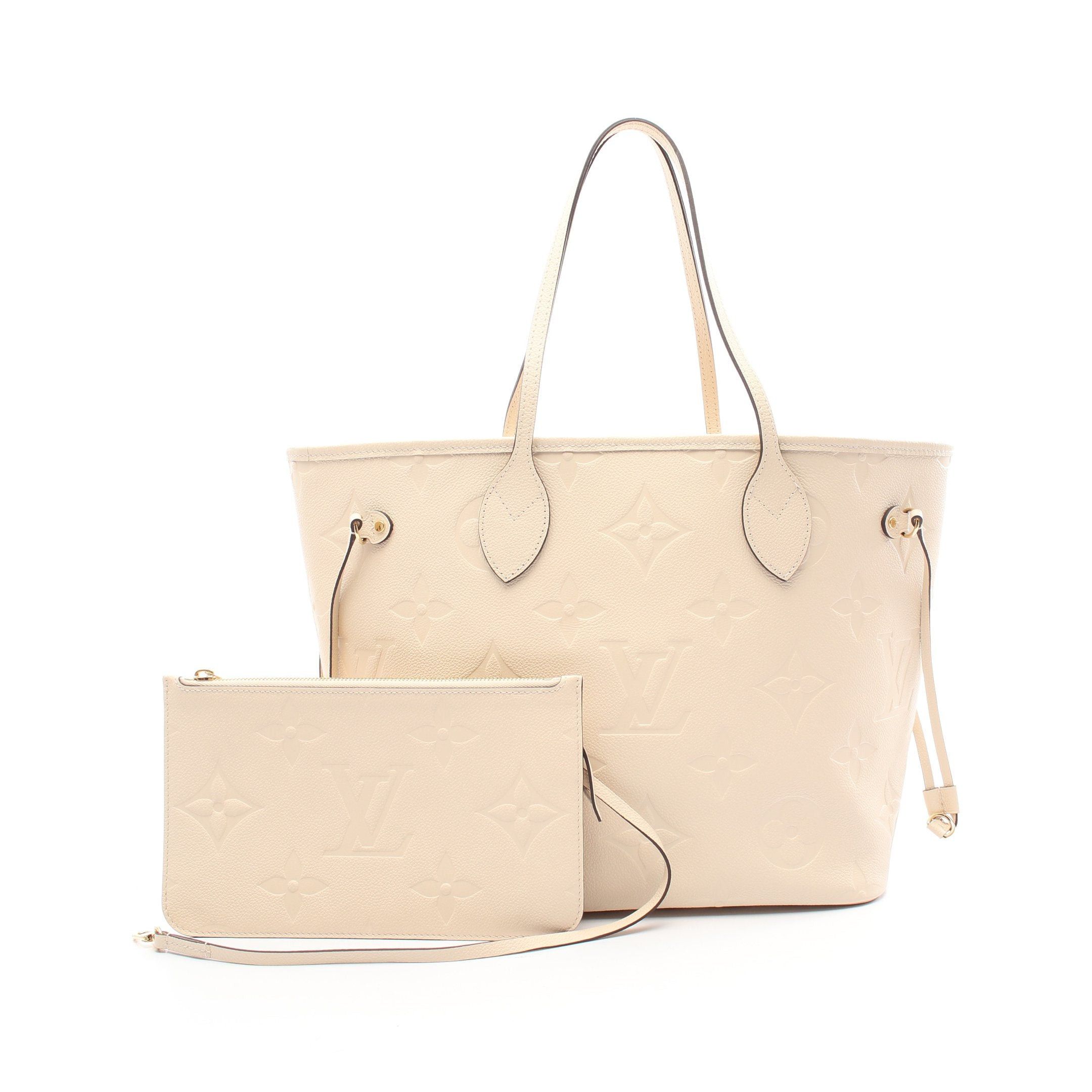 Louis Vuitton Louis Vuitton Neverfull Mm Monogram Empreinte Claim Shoulder Bag Tote Leather Ivory Size ONE SIZE - 1 Thumbnail