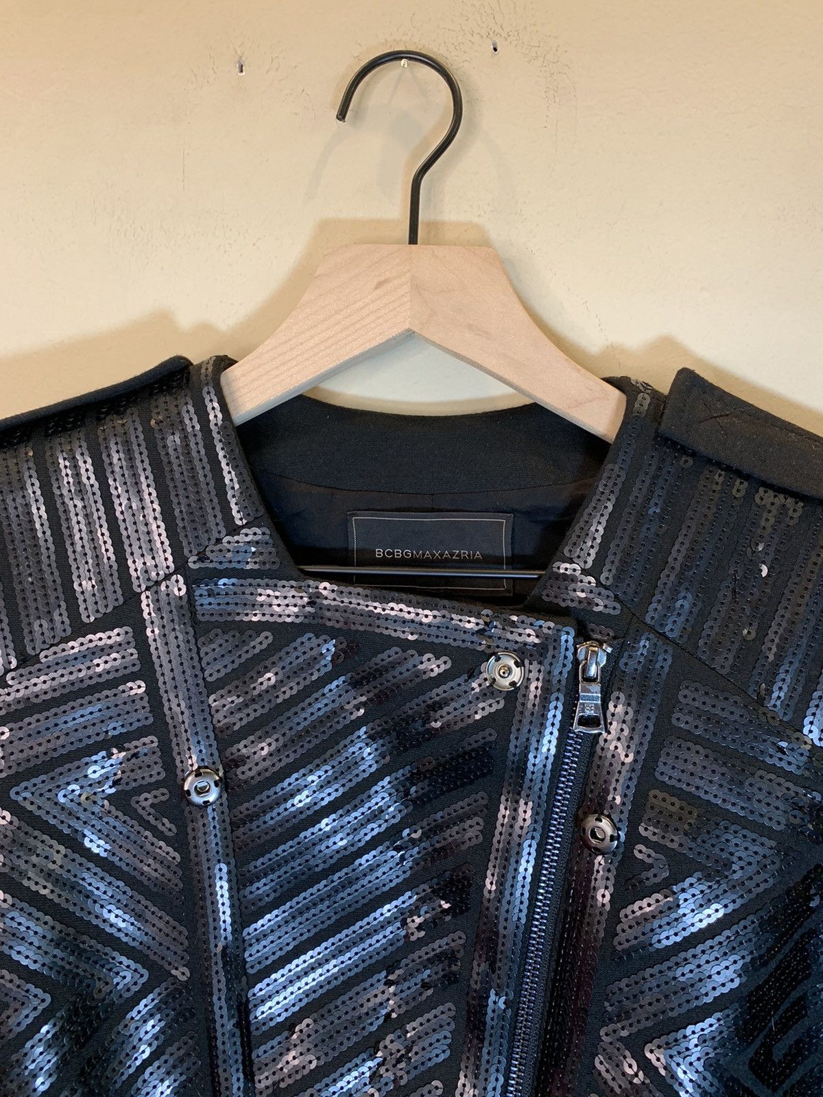 Bcbgmaxazria *RARE* BCBG MaxAzria Sequin Zip Multi-Style Moto Zip Jacket Size XS / US 0-2 / IT 36-38 - 7 Thumbnail