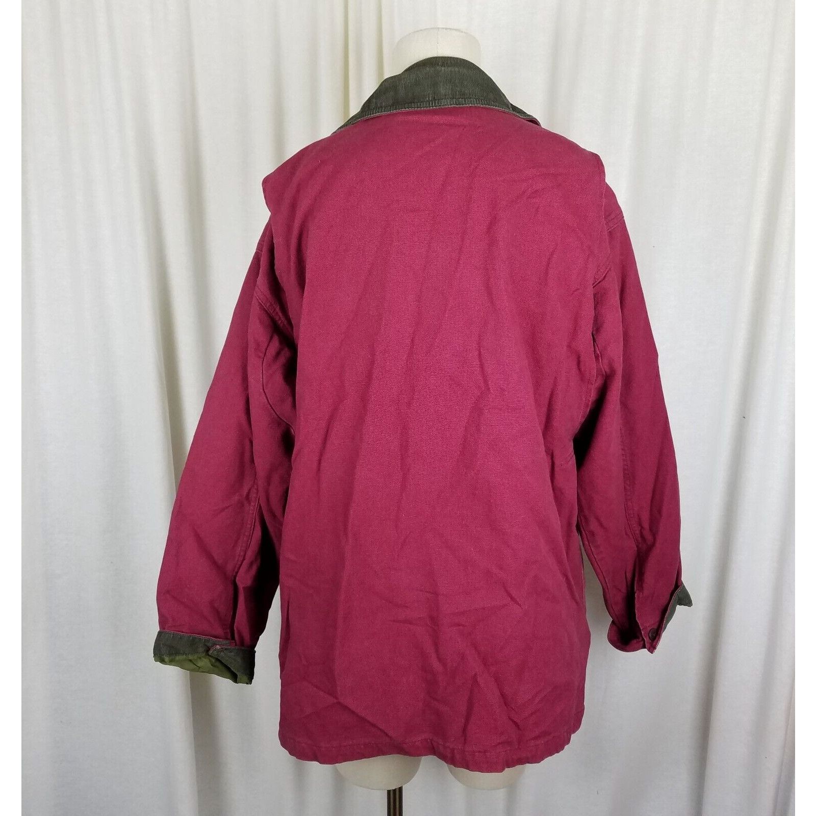 L.L. Bean LLBean Plaid Lined Red Sunwashed Canvas Barn Jacket Coat M Size M / US 6-8 / IT 42-44 - 5 Thumbnail