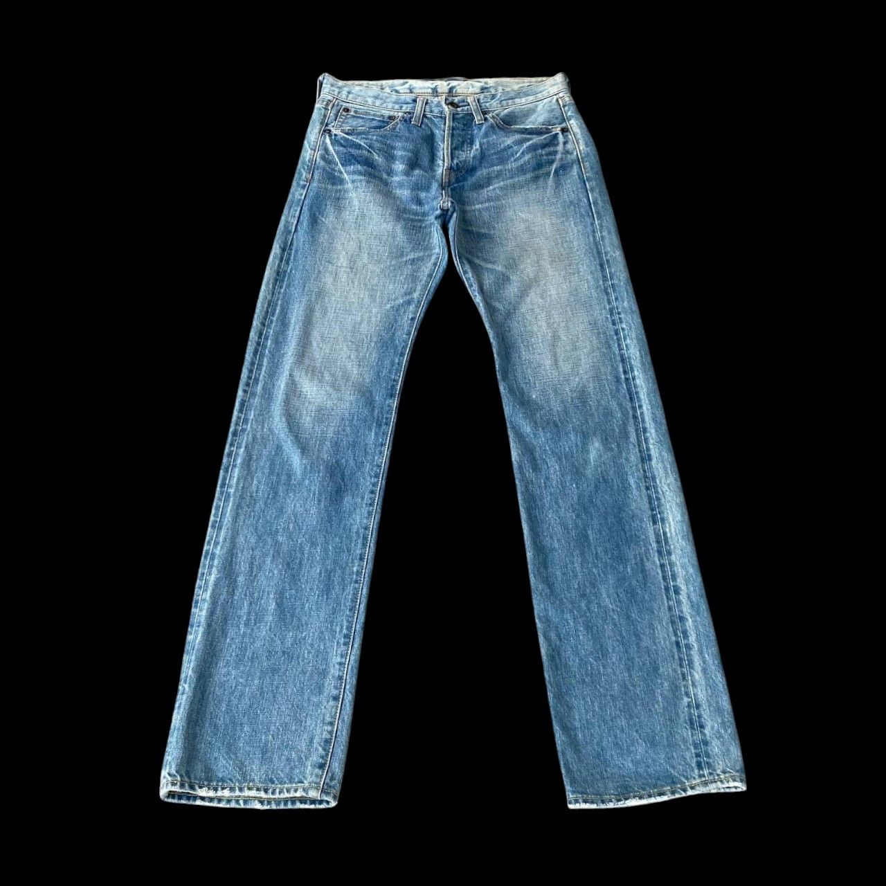 Blue Blue Japan × Japanese Brand JAPANESE BRAND MUVEIL SELVEDGED VINTAGE LIGHTWASH BUTTON FLY Size US 28 / EU 44 - 1 Thumbnail