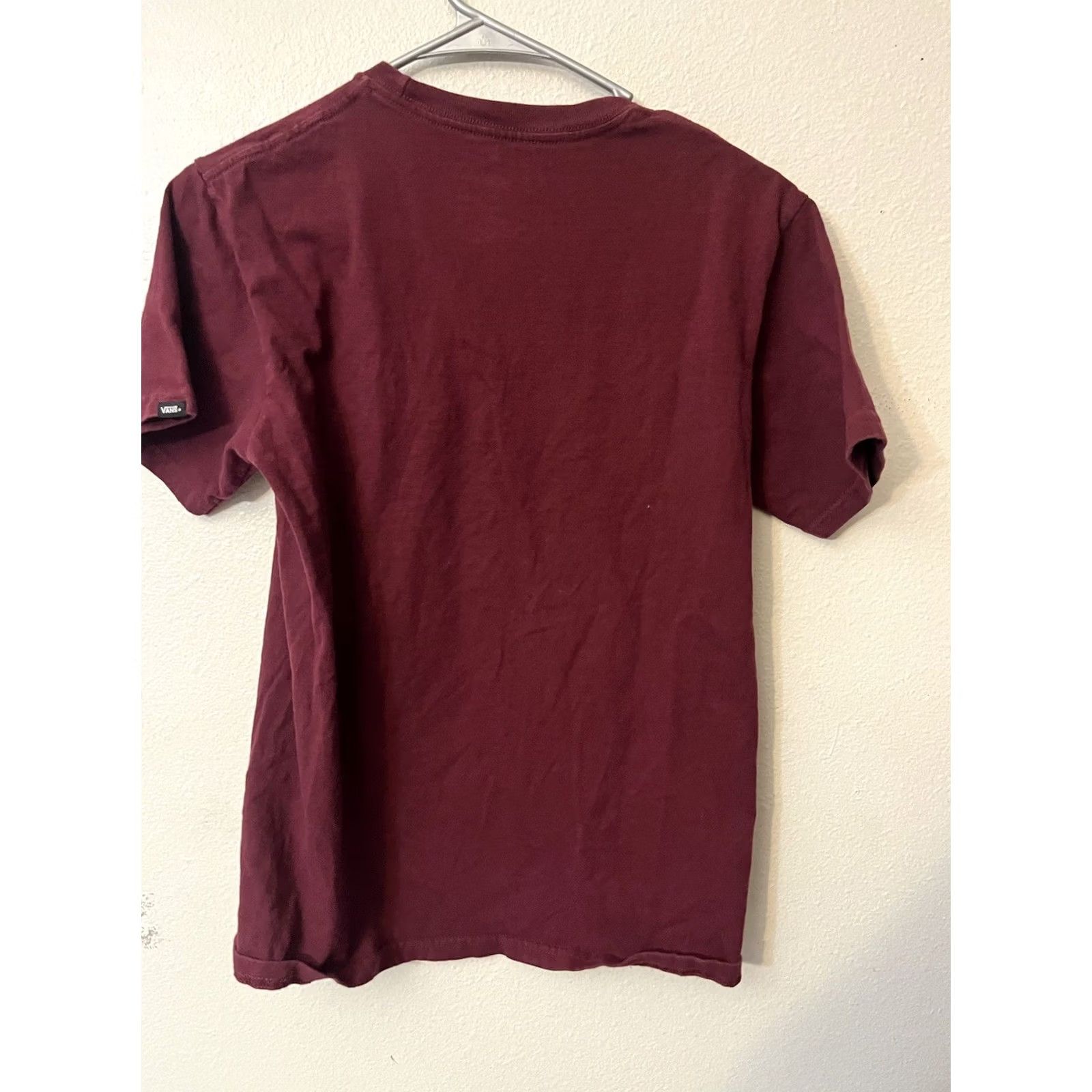 Vans Vans Off The Wall T Shirt Mens Size S Maroon Embroidered Flower Graphic Size US S / EU 44-46 / 1 - 3 Thumbnail