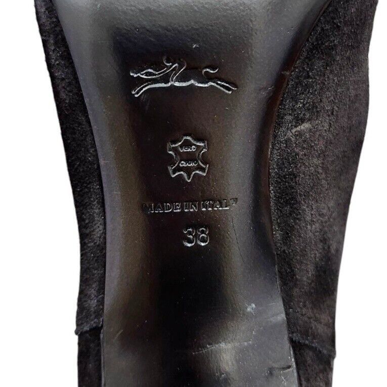 Longchamp Longchamp Roseau Heeled boots Black suede Bamboo logo Size US 7.5 / IT 37.5 - 10 Thumbnail