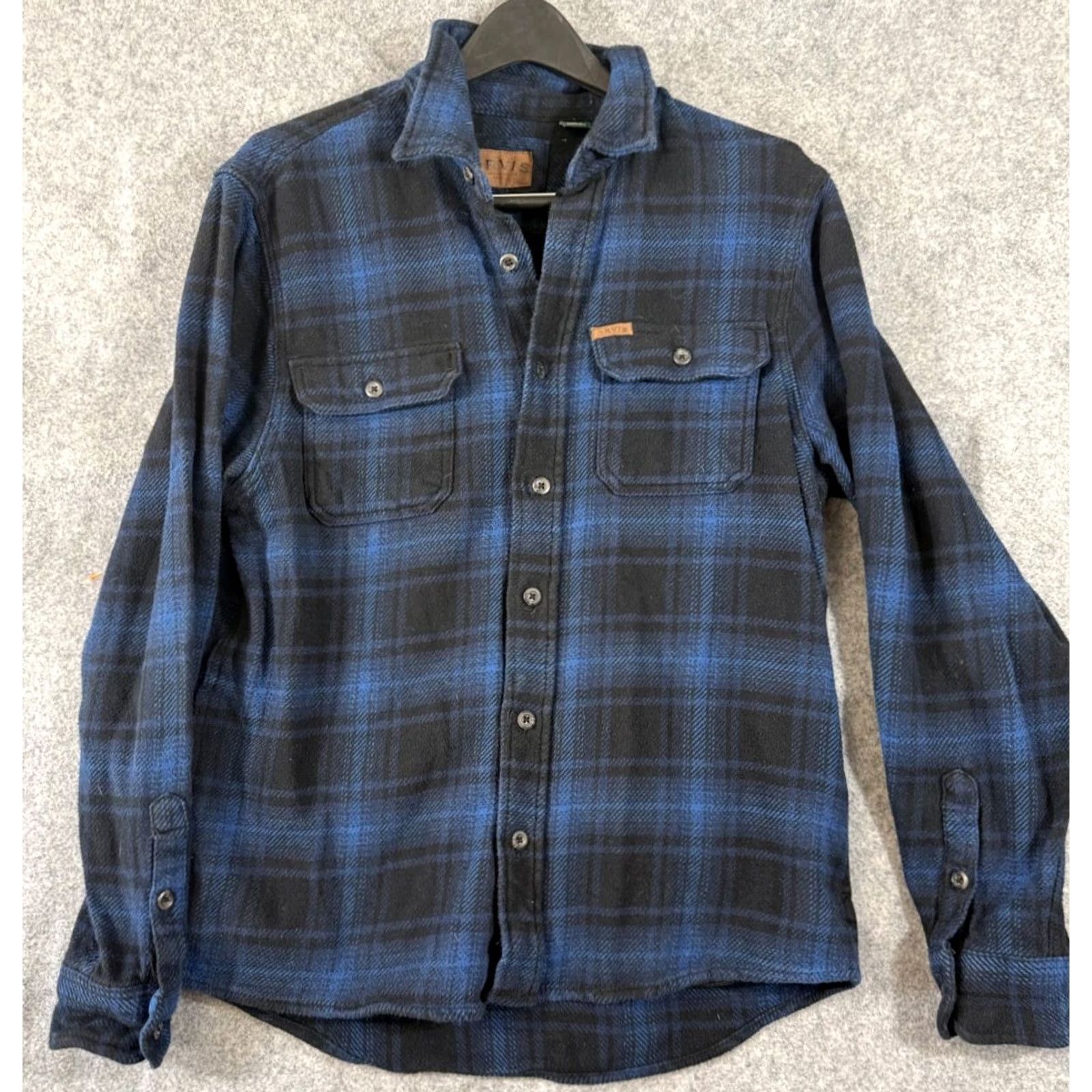 Orvis Orvis Flannel Shirt Jacket Mens M Blue Black Plaid Button-Up Long Sleeve Size US M / EU 48-50 / 2 - 2 Thumbnail