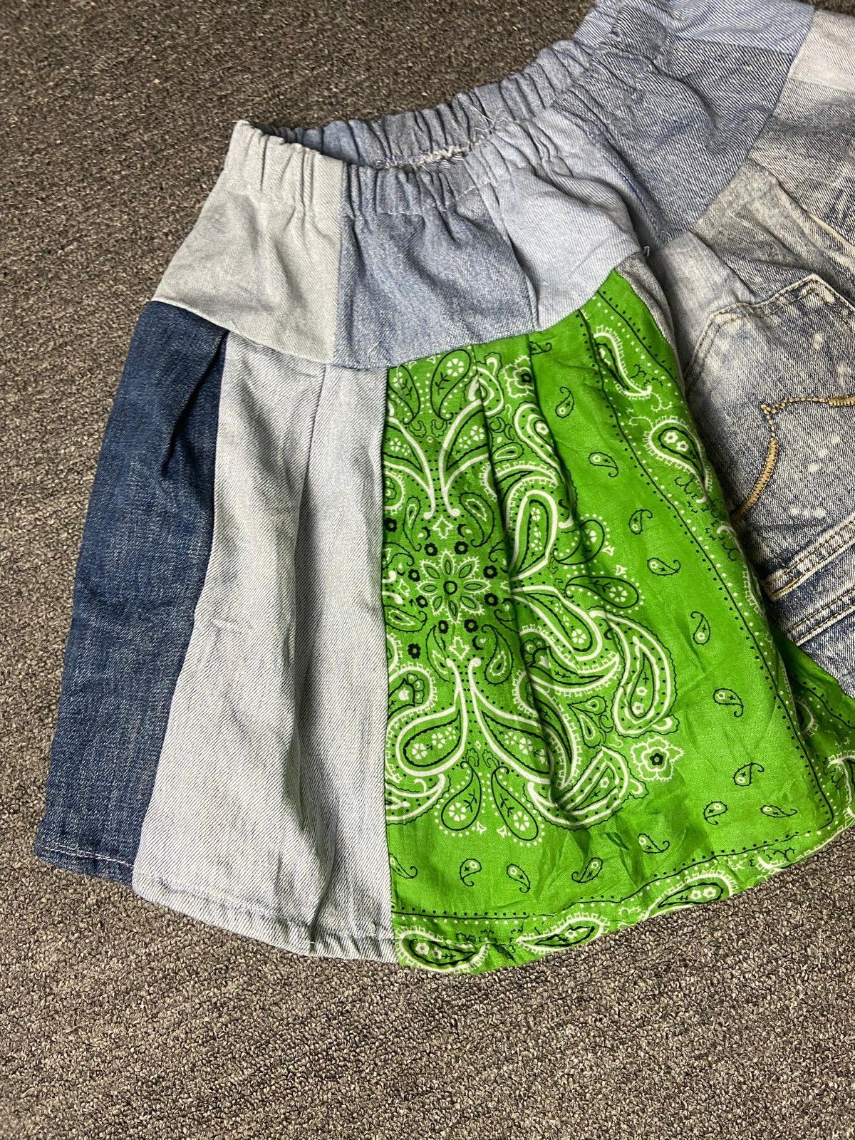 Japanese Brand Japanese Brand Upcycle Patchwork Mini Denim Skirt (167) Size 22" - 2 Thumbnail
