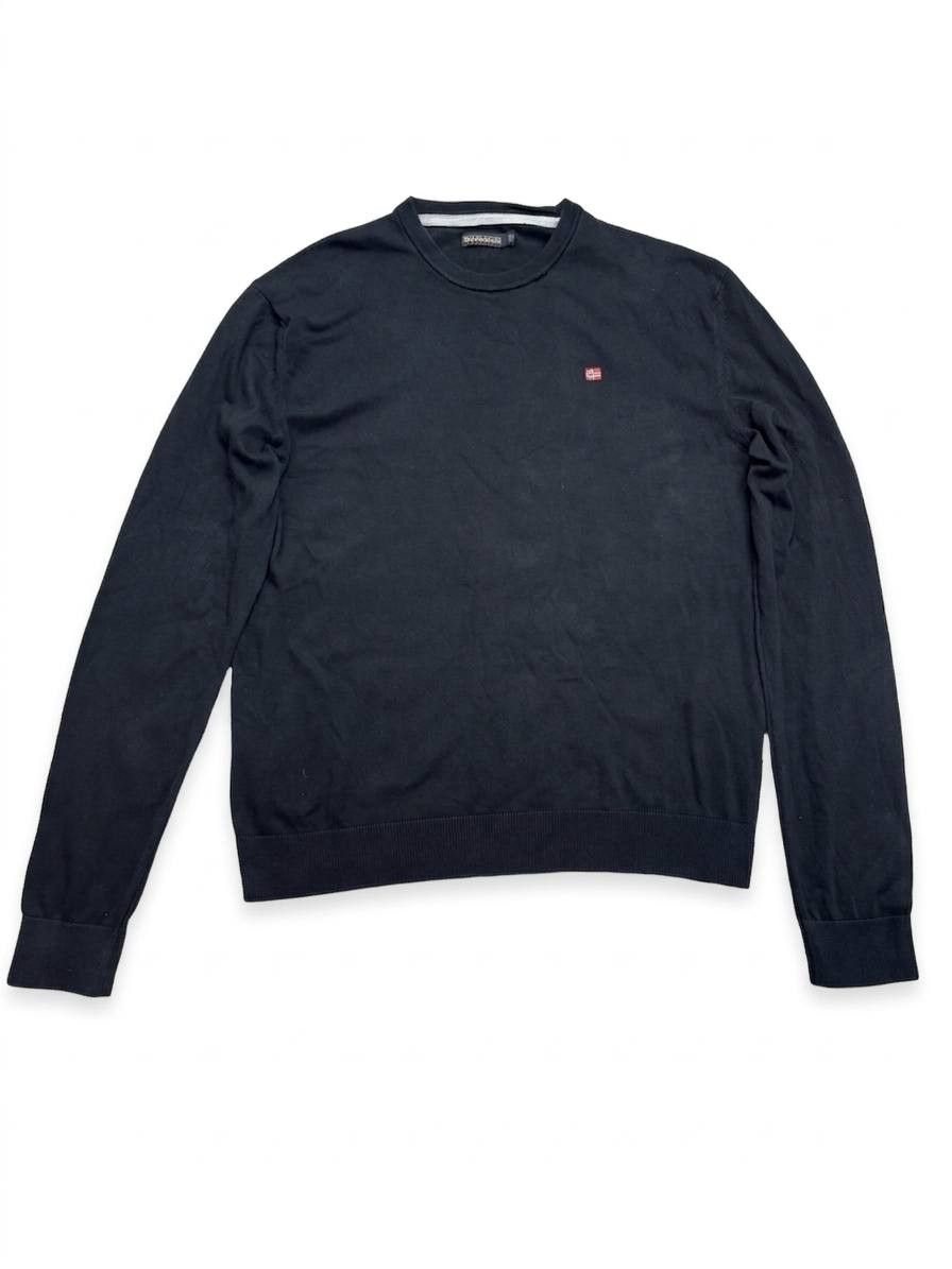 Napapijri Napapijri Black Cotton Knit Pullover Logo Patch L Size US L / EU 52-54 / 3 - 1 Thumbnail