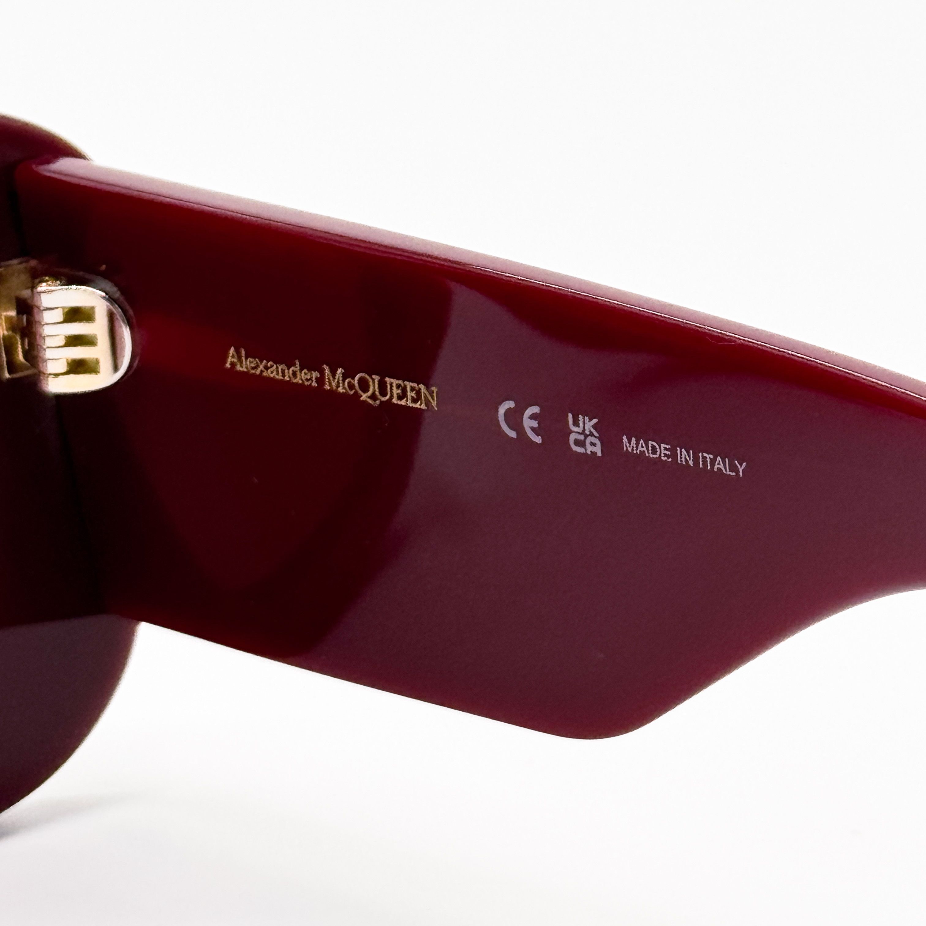 Alexander McQueen NEW ALEXANDER MCQUEEN AM0434S 006 WOMEN BURGUNDY SUNGLASSES Size ONE SIZE - 7 Thumbnail