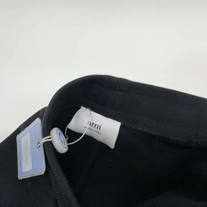 AMI AMIPARIS SS23 Black Knit Joggers with Heart Embroidery -250 Size US 26 / EU 42 - 6 Thumbnail