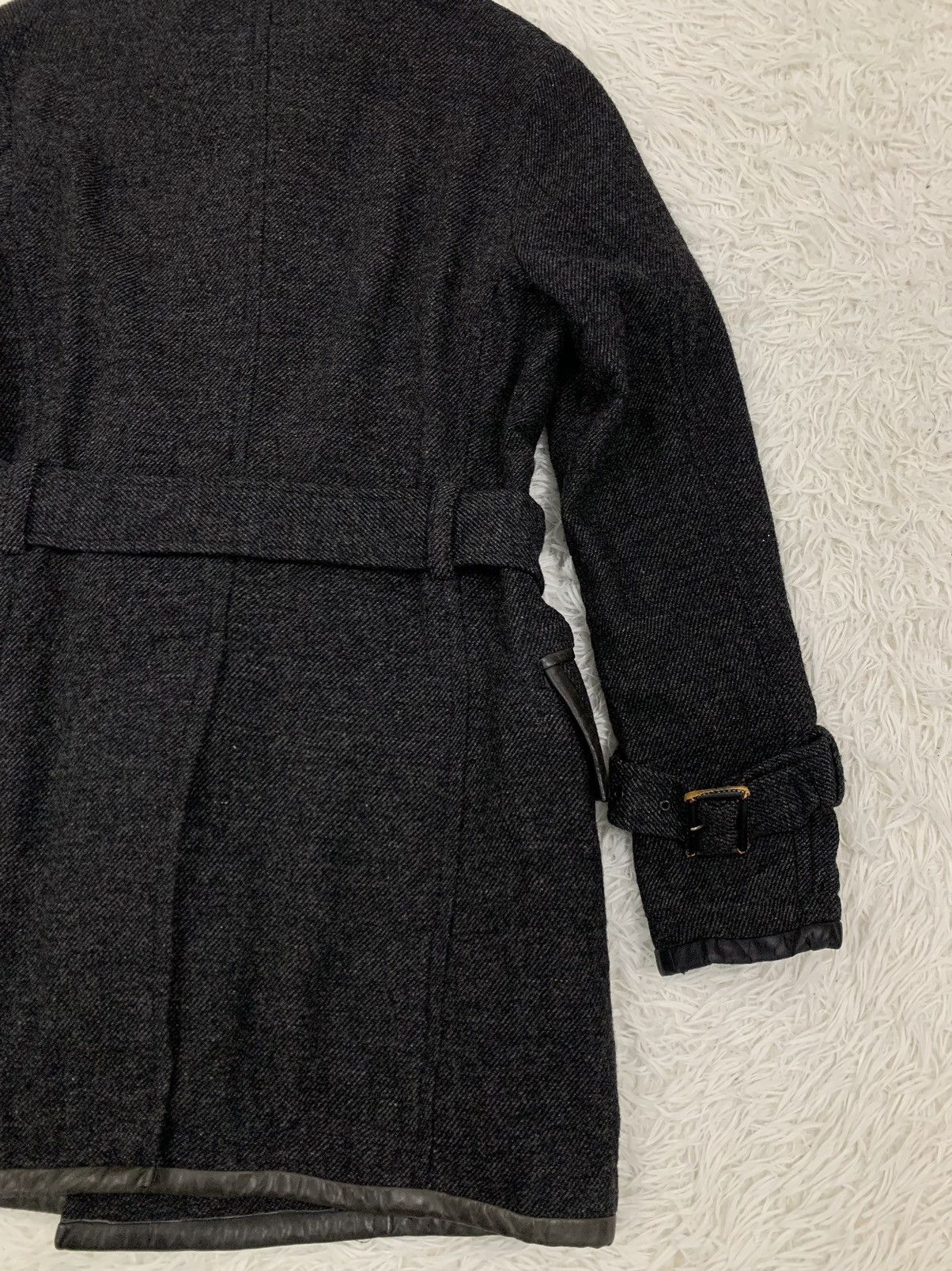 Yohji Yamamoto Vintage Y's by Yohji Yamamoto Gabardine Belted Wool Coat Size US M / EU 48-50 / 2 - 10 Thumbnail