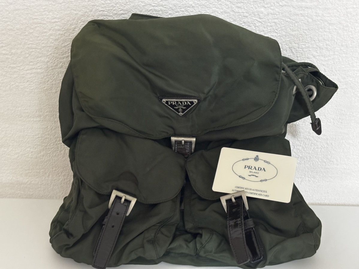 Prada PRADA Nylon Backpack Olive Green Bag Velo authentic Size ONE SIZE - 1 Thumbnail