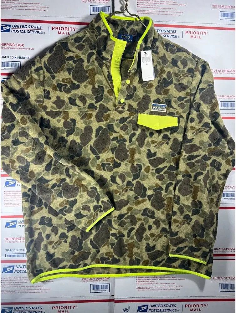 Polo Ralph Lauren Mens Polo Ralph Lauren Camo Fleece Pullover Voyager Quarter Size US XL / EU 56 / 4 - 2 Thumbnail