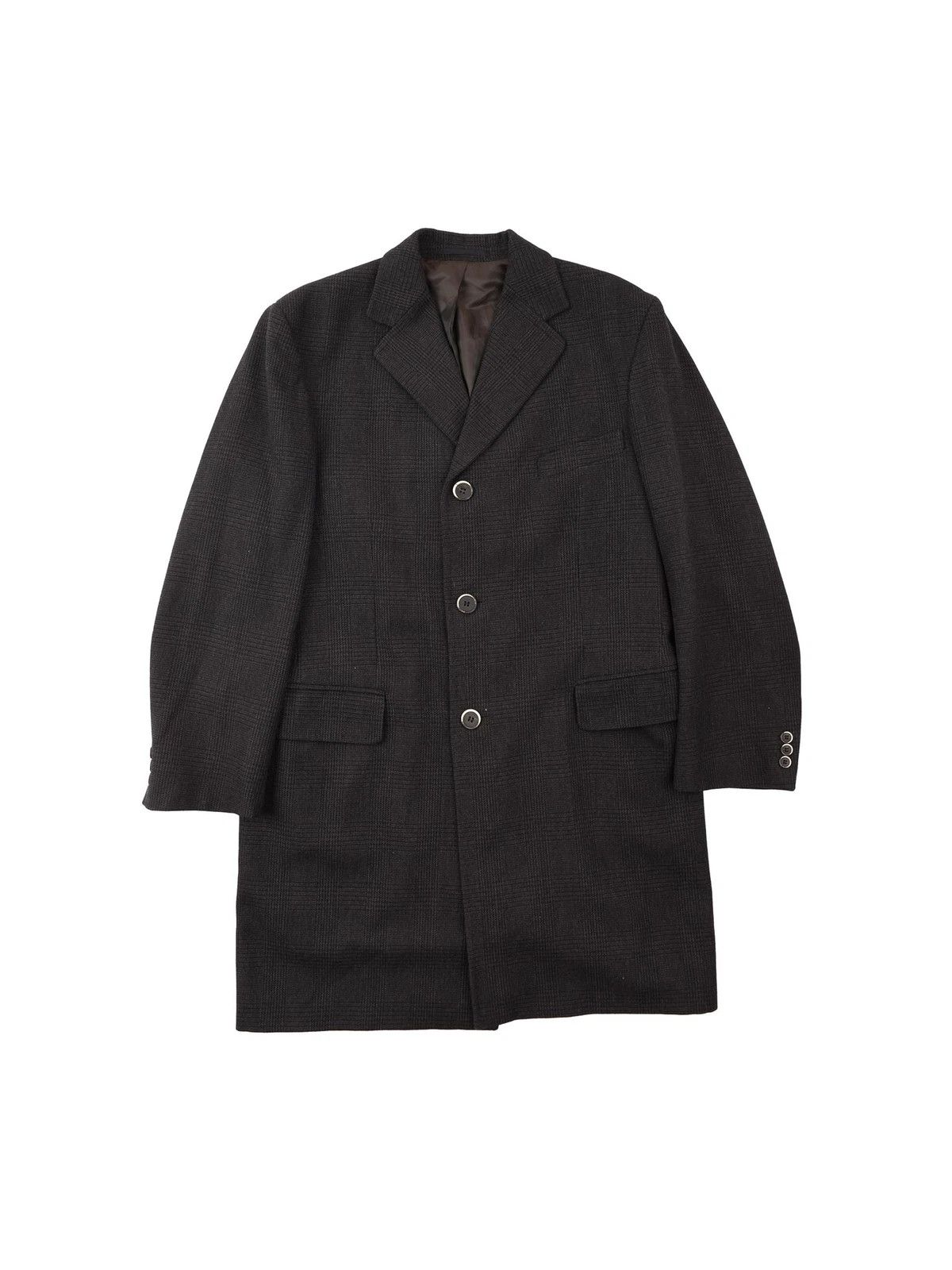Balmain Balmain Plaid Wool Single Breasted Heavy Coat Grey Size M Size US M / EU 48-50 / 2 - 1 Thumbnail