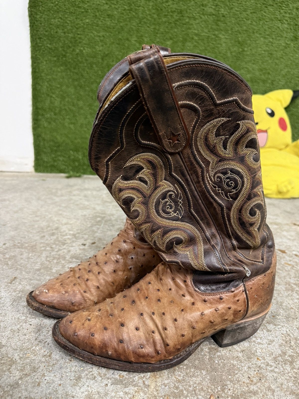 Tony Lama Vintage Exotic Ostrich Tony Lama Leather Cowboy Boots 7.5 Size US 7.5 / EU 40-41 - 5 Thumbnail