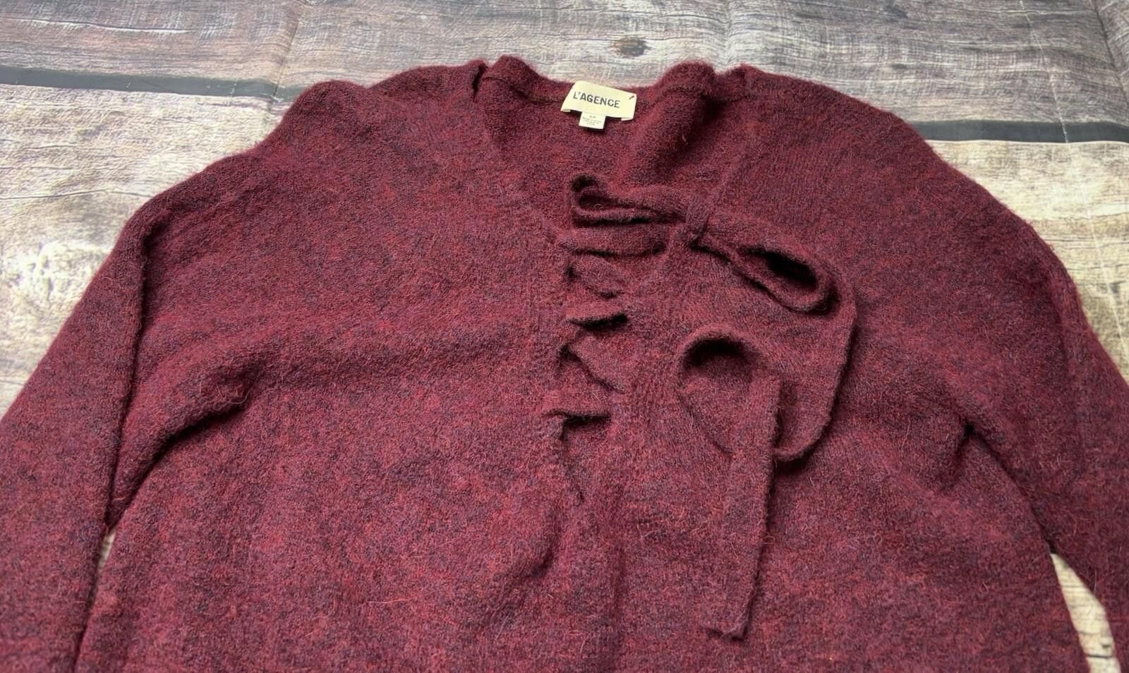 Other L'Agence Sweater Womens Small Tie Wool Alpaca Kimono Sleeve Size S / US 4 / IT 40 - 4 Thumbnail