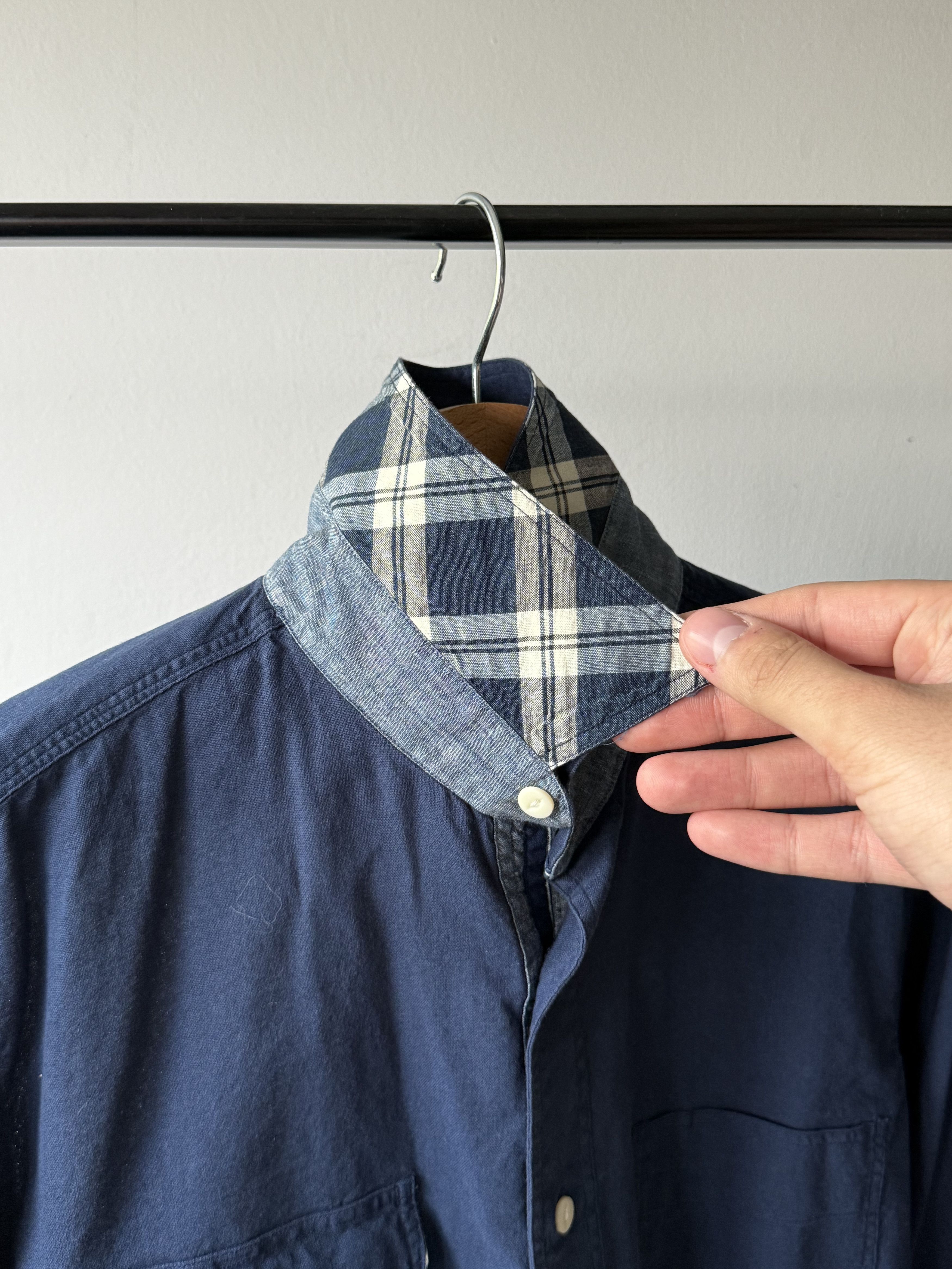 Gant Gant Patchwork Casual Fit Navy Blue Twill Long Sleeve Shirt Size US M / EU 48-50 / 2 - 12 Thumbnail