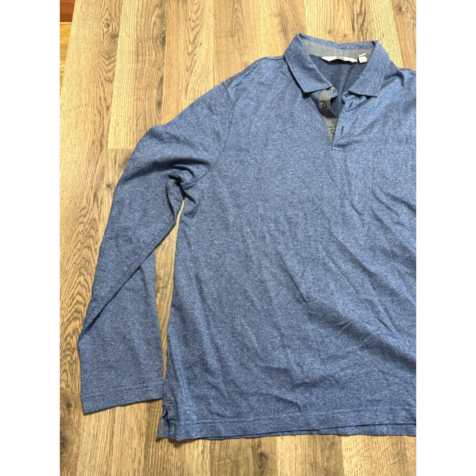 Joseph Abboud Joseph Abboud Shirt Polo XL Men Blue Long Sleeve 1/4 Button Collared Knit 100% Cotton Casual Golf Modern Classic Stretch Size US XL / EU 56 / 4 - 3 Thumbnail
