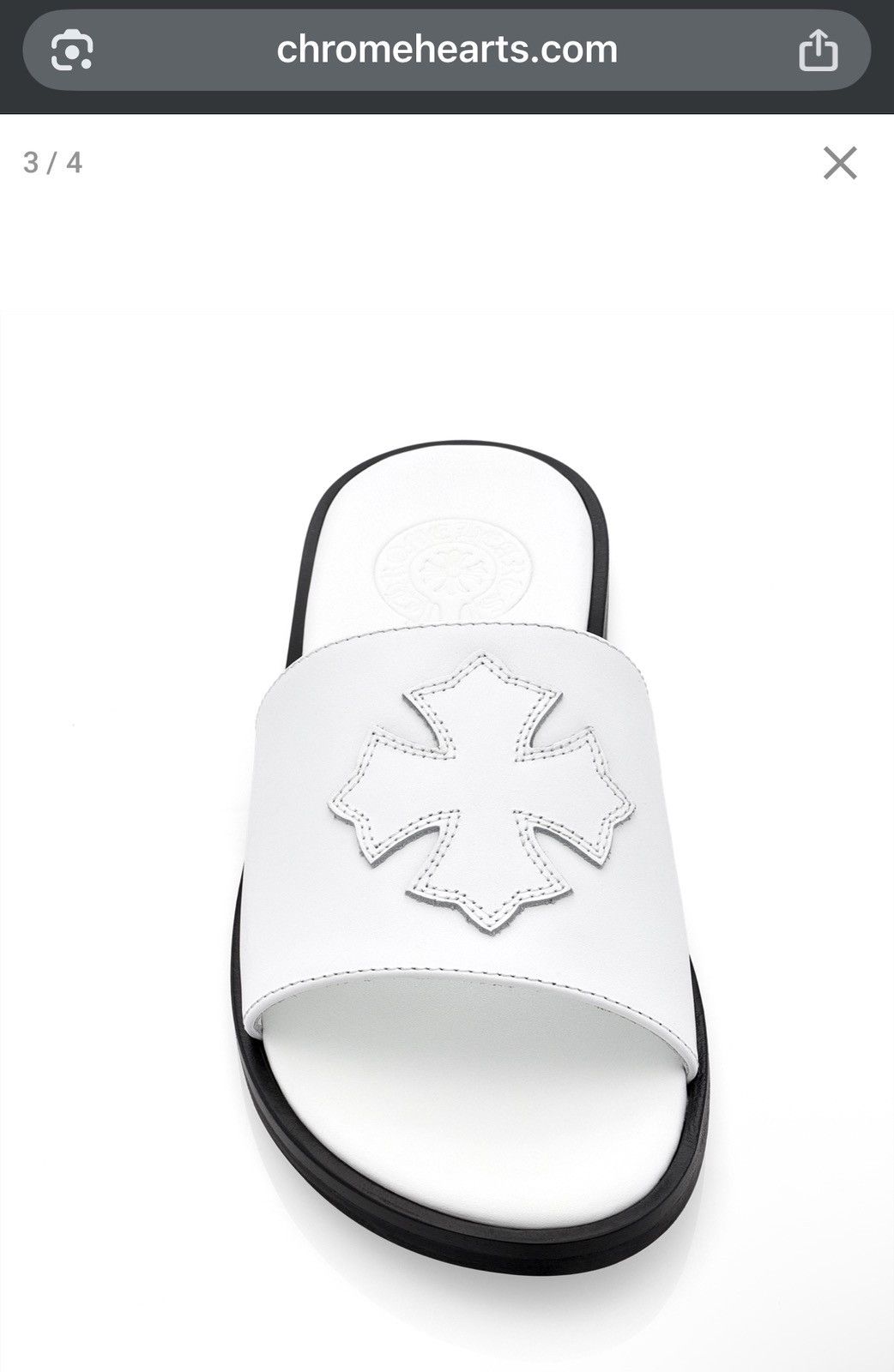 Chrome Hearts Chrome hearts white leather ch plus patch slippers size 41 Size US 8 / EU 41 - 1 Thumbnail