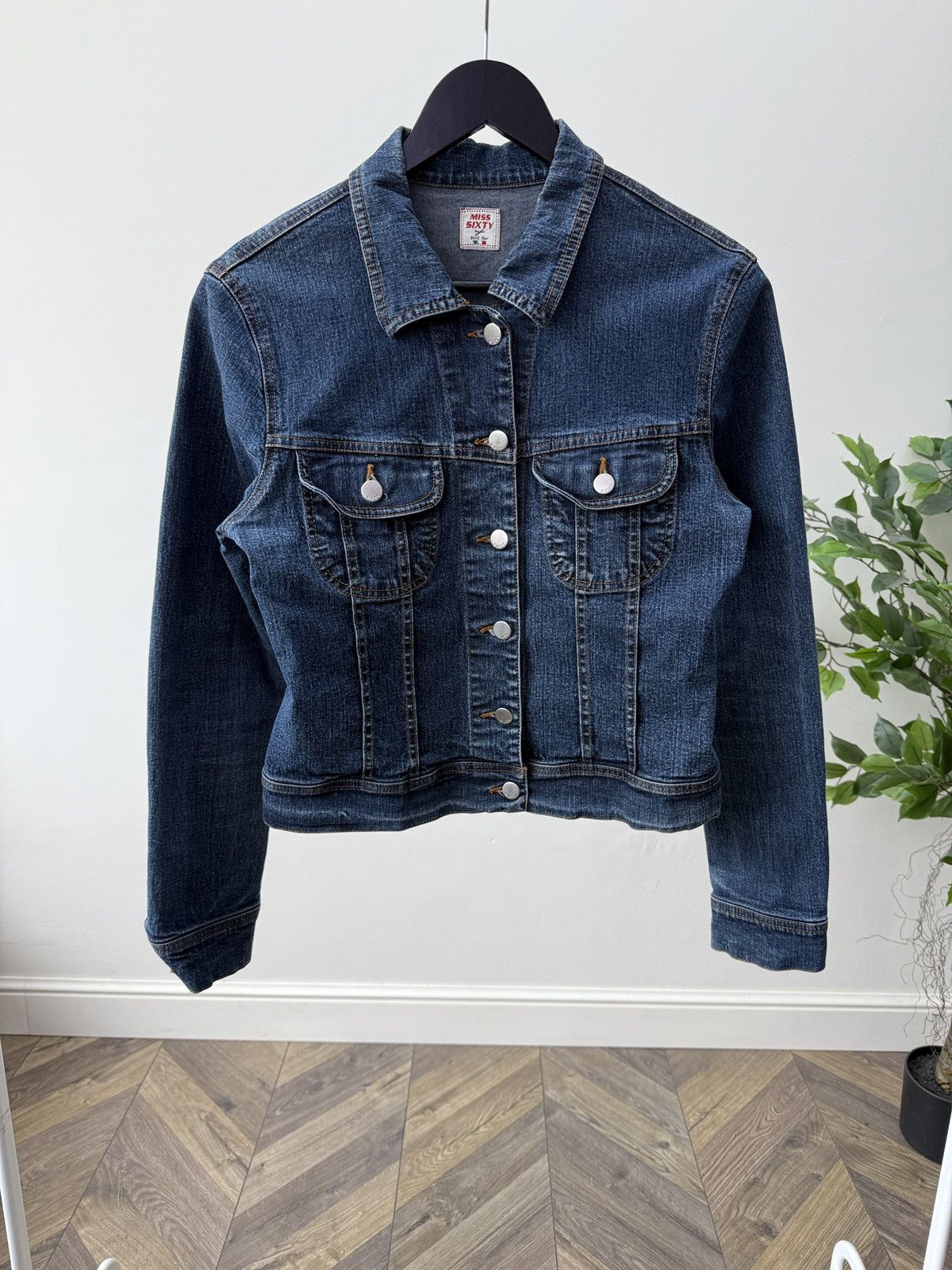 Miss Sixty Vintage Miss Sixty Womens Denim Jacket Cropped Button Up Size M / US 6-8 / IT 42-44 - 1 Thumbnail