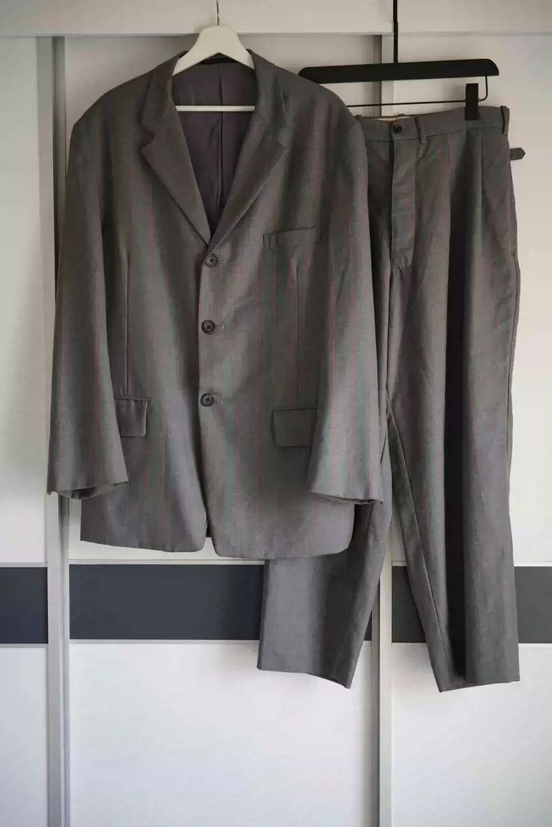 Yohji Yamamoto 95aw Grey Orange Stripe Suit Set