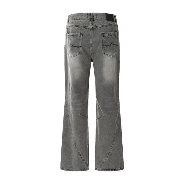Japanese Brand Rumi Men's American retro high street washed straight jeans Size US 32 / EU 48 - 2 Thumbnail