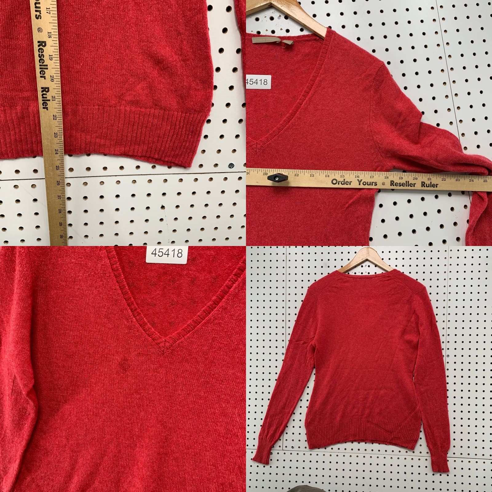 Vintage Cashmere Addiction Sweater Womens Medium Red V Neck Long Sleeve Size M / US 6-8 / IT 42-44 - 8 Thumbnail