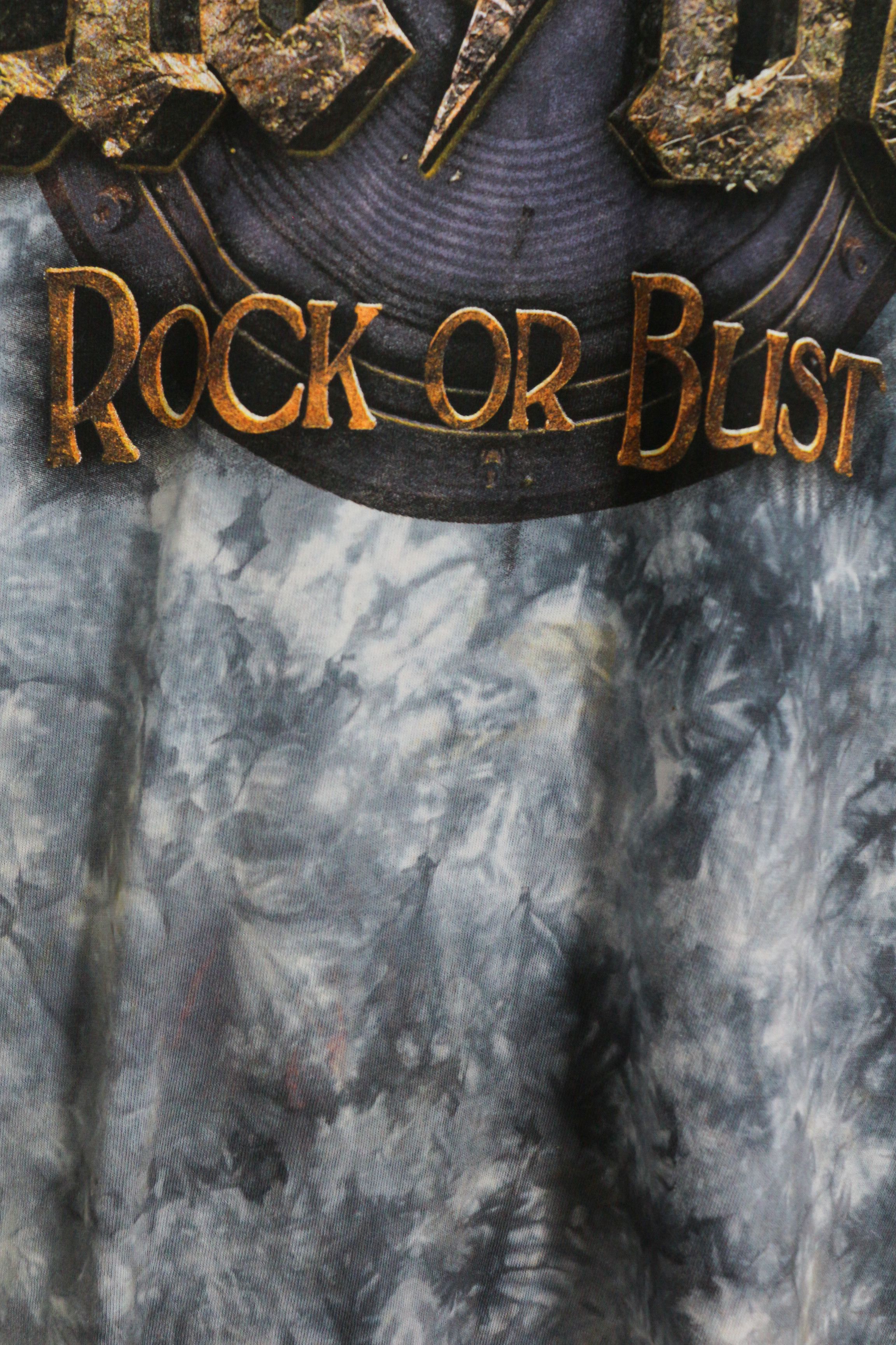 AC/DC × Band Tees × Vintage Vintage ACDC Rock or Bust Tie Dye Bleached Tee 90s Y2K Size US XL / EU 56 / 4 - 3 Thumbnail
