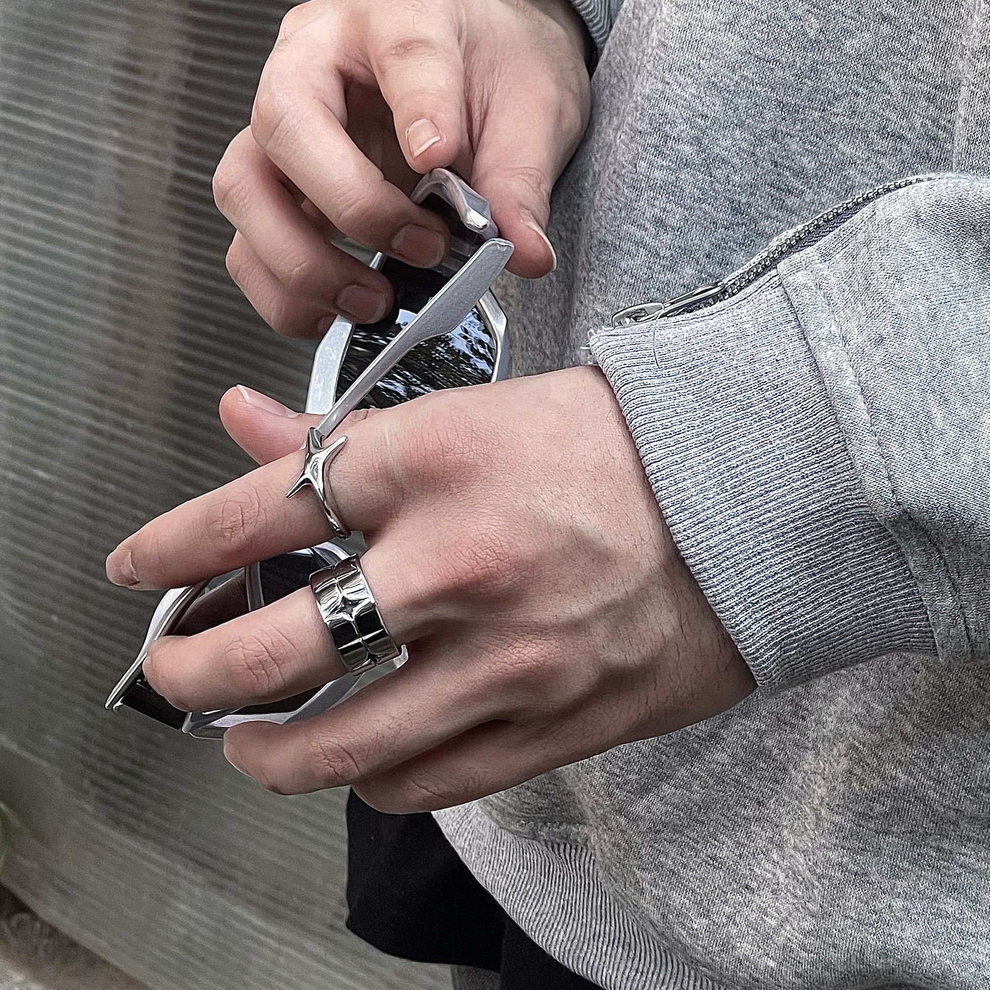 Jewelry Modern Jewelry Rings Open Size Chrome Ring (Size 7-13) Size ONE SIZE - 1 Thumbnail