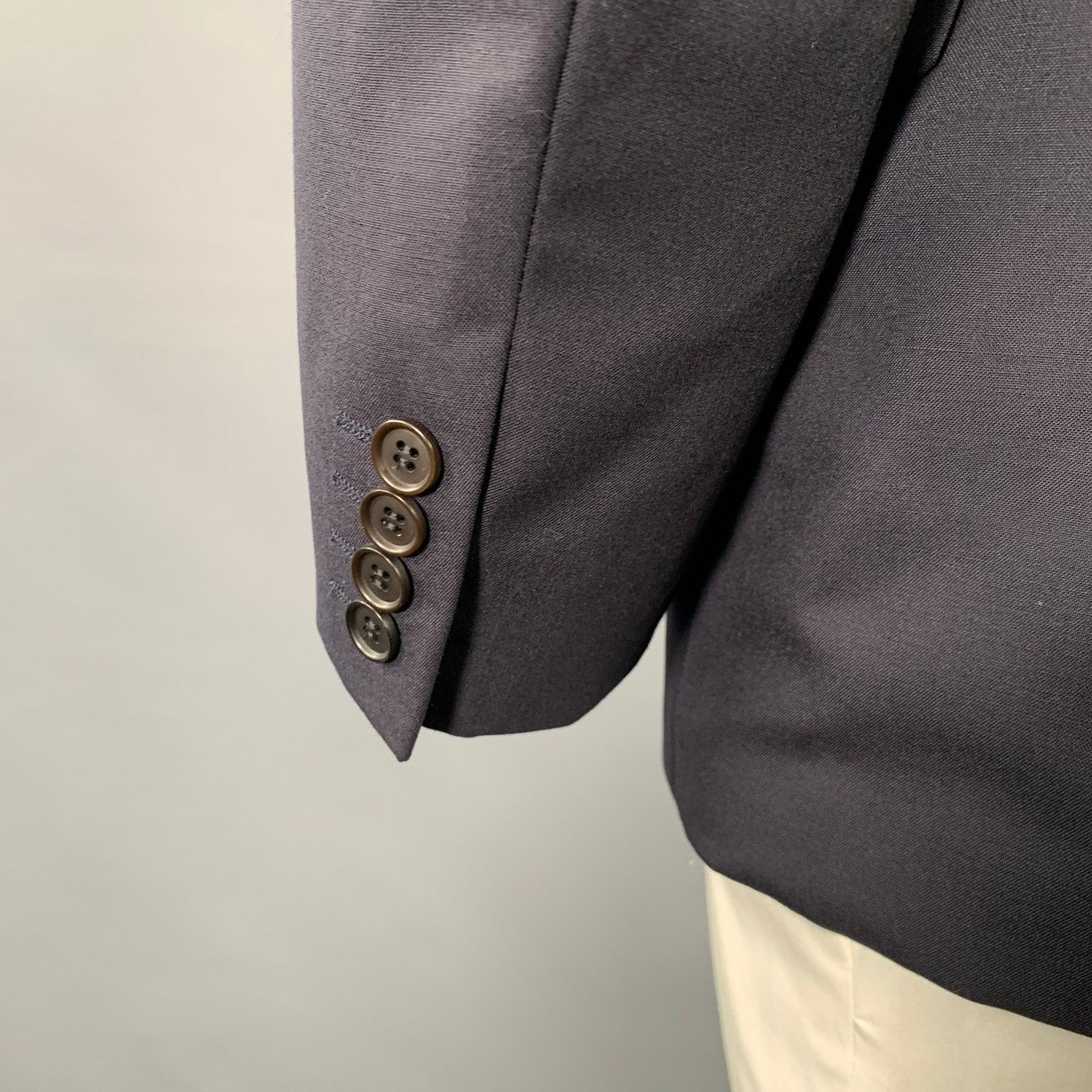 Duckie Brown DUCKIE BROWN Size 42 Navy Black Wool Tuxedo Sport Coat Size 42R - 5 Thumbnail