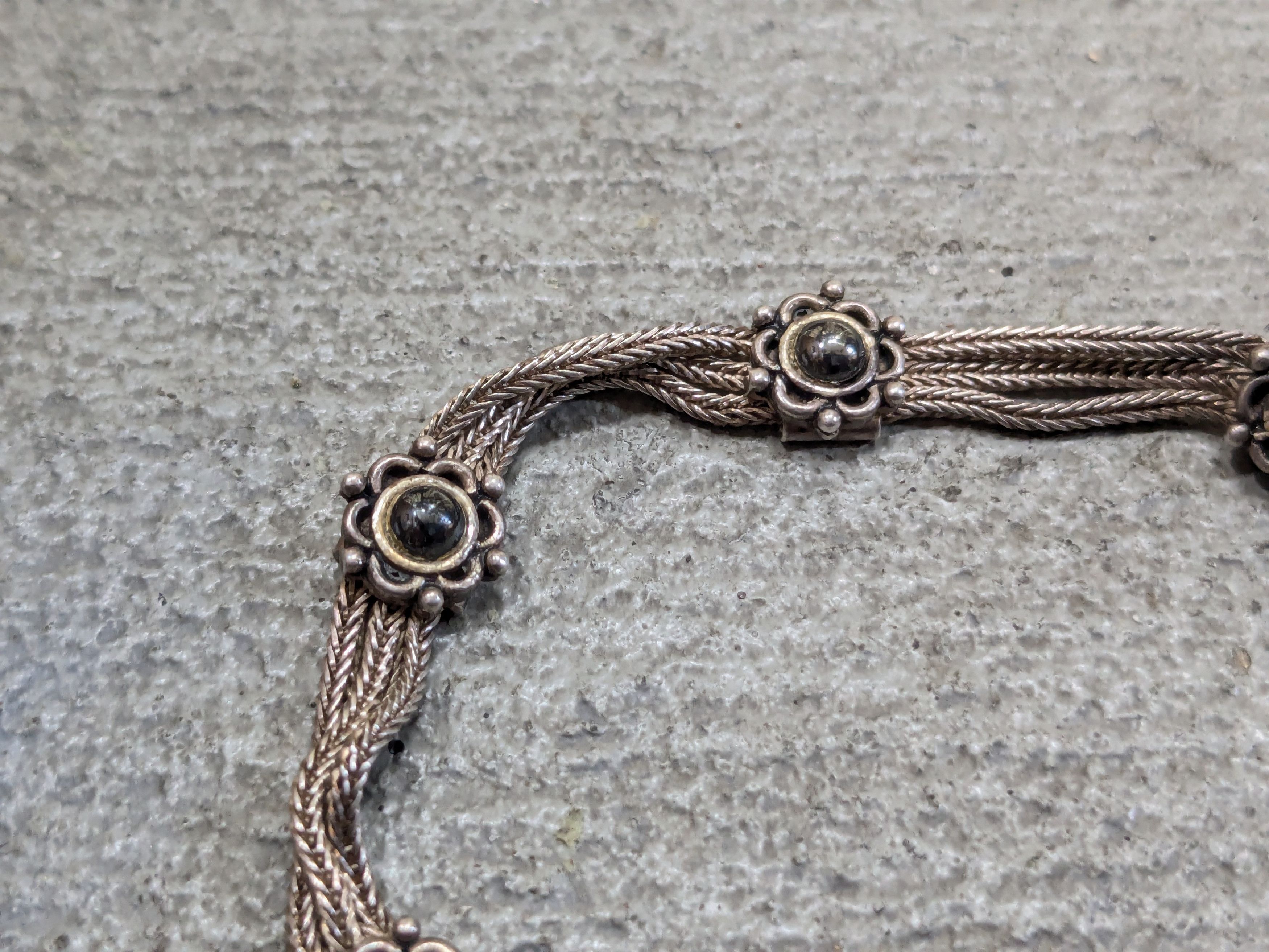 Jewelry Vintage Sterling Silver Bracelet Mesh Chain 7.25 Size ONE SIZE - 5 Thumbnail