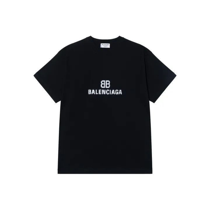 Balenciaga Black Logo Oversized Short Sleeve T-Shirt 0079-2
