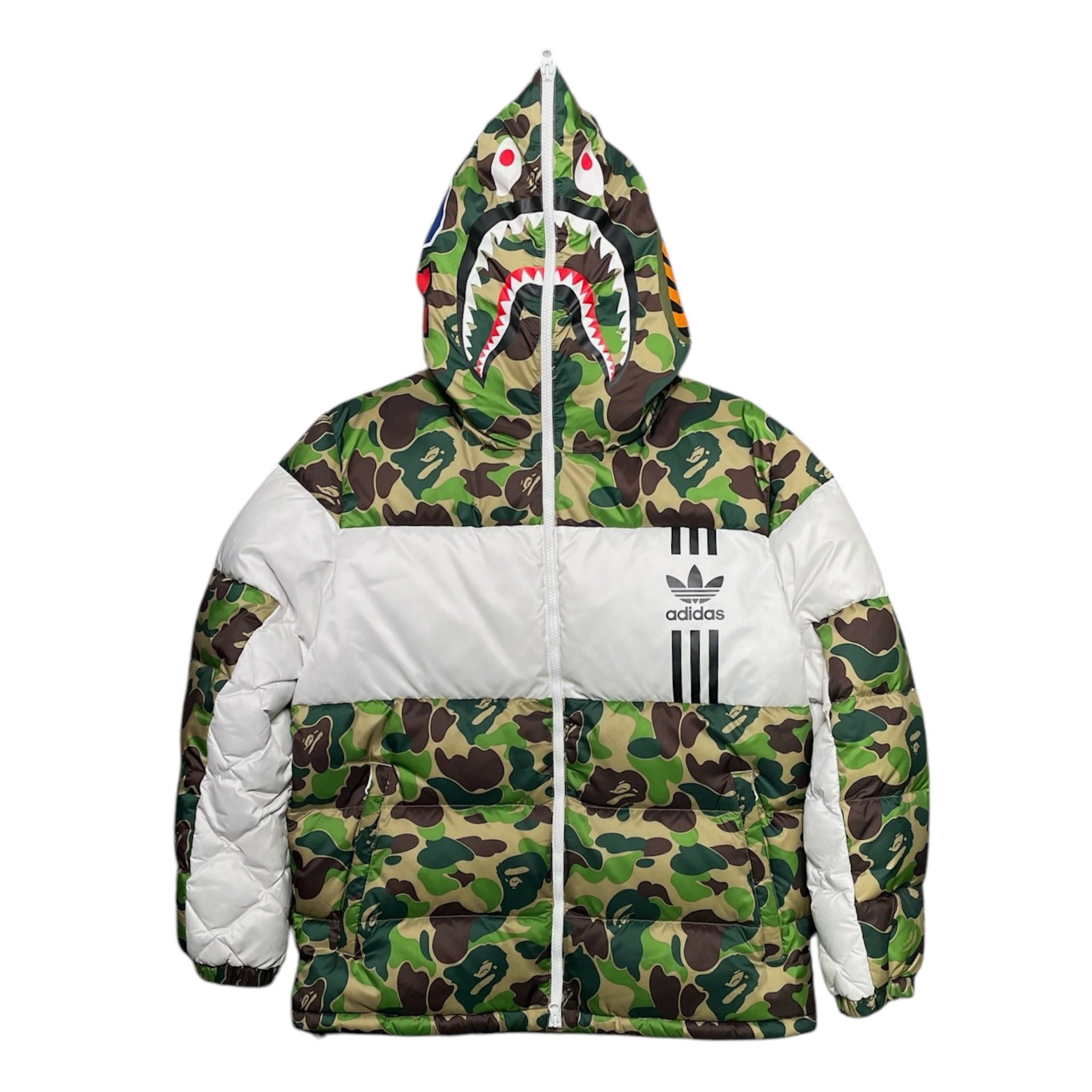 Bape X adidas Firebird Shark Full Zip Down Jacket ABC Camo Bape X adidas Firebird Shark Full Zip Down Jacket ABC Camo