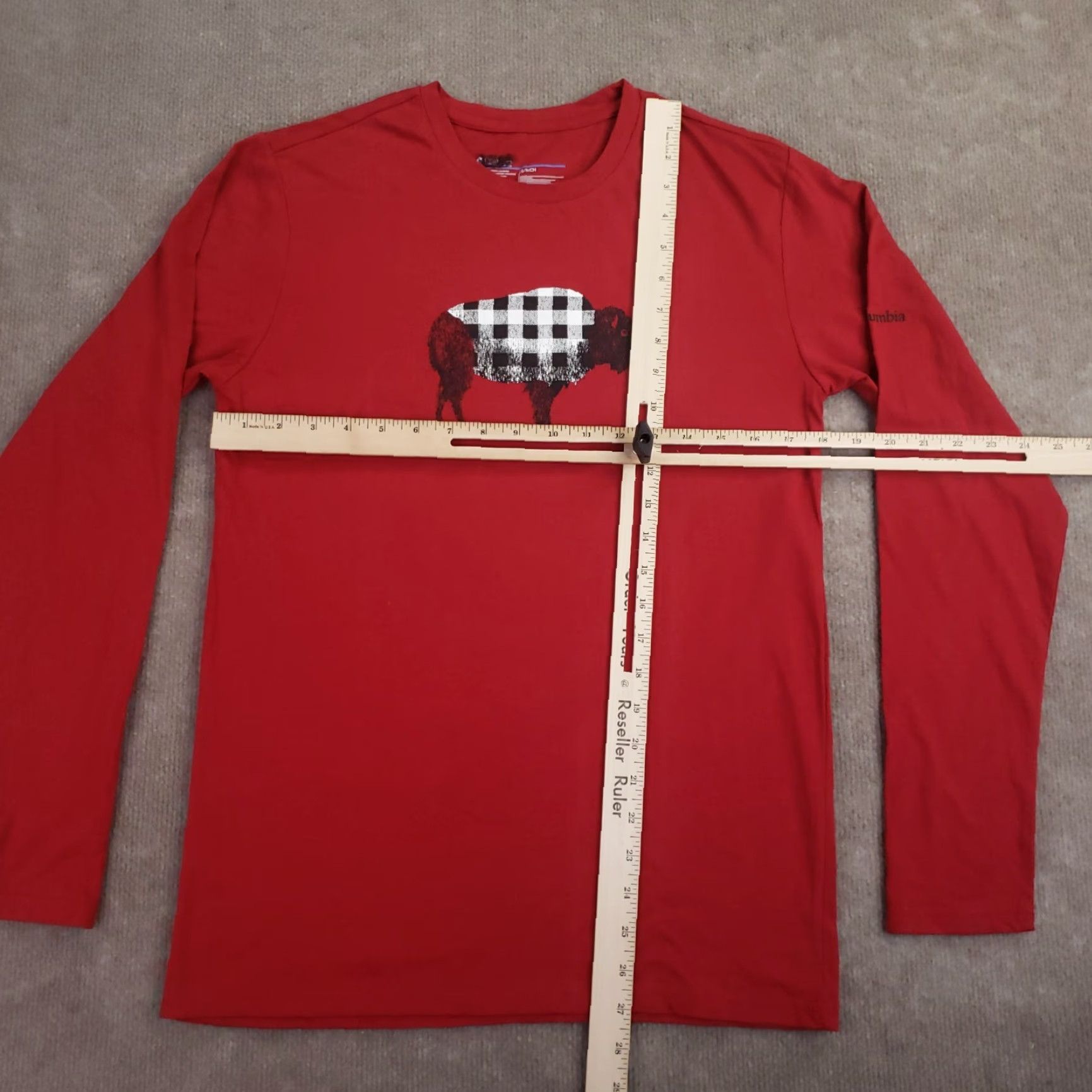 Vintage Columbia Womens Small Red Long Sleeve Crew Neck Graphic Shirt Size S / US 4 / IT 40 - 3 Thumbnail