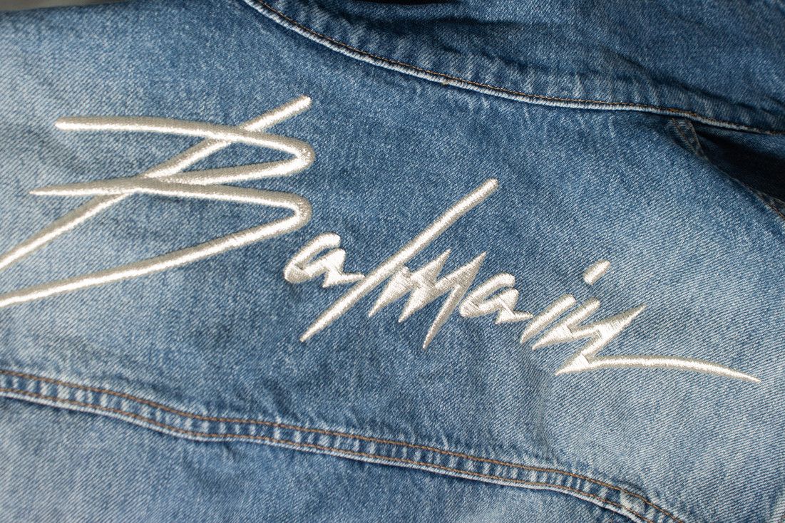 Balmain Balmain, Rockstar logo blue denim jacket Size US M / EU 48-50 / 2 - 8 Thumbnail