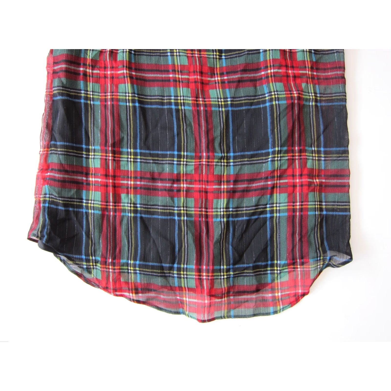 J.Crew NWT J.Crew Blouse Sleeveless Ruffle Neck Button Down Plaid Green XXS Women's Size XXS / US 00 / IT 34 - 6 Thumbnail