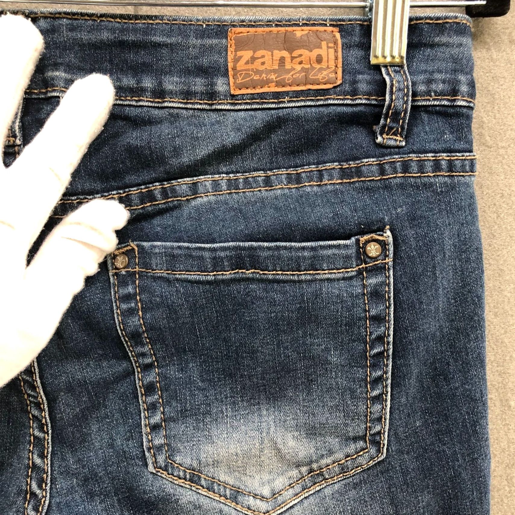 Vintage Zanadi Blue Skinny Jeans Womens Size 32 Mid Rise Stretch Rock Retro Style Size 24" / US 00 / IT 34 - 3 Thumbnail