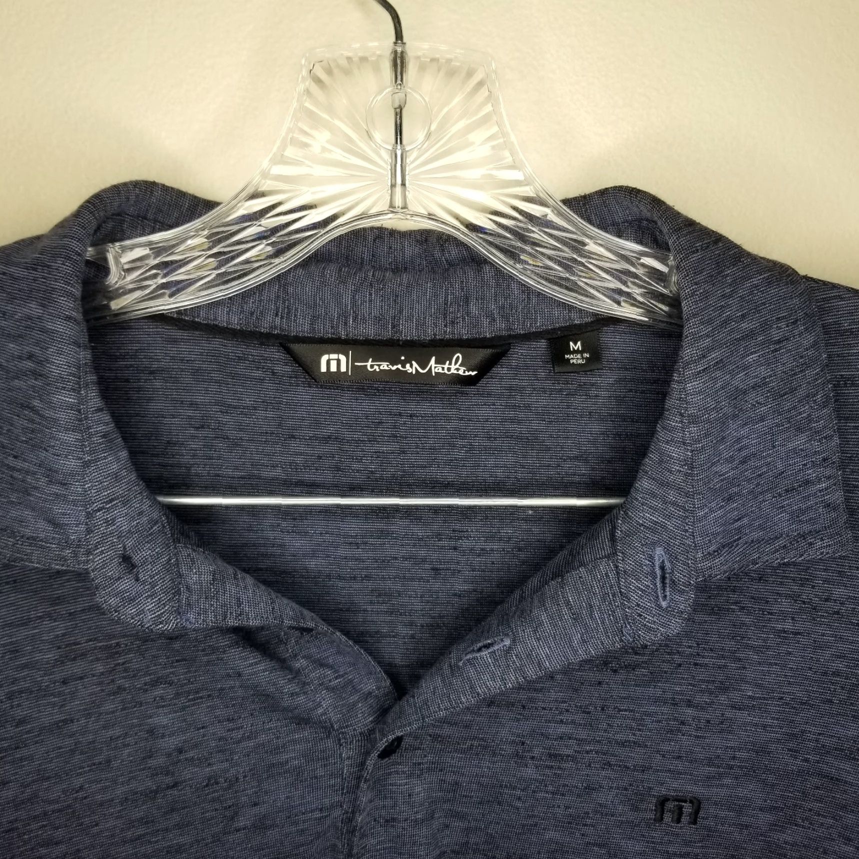TravisMathew Travis Mathew Men's Blue Short Sleeve Polo Size M - Warner Truck Centers Size US M / EU 48-50 / 2 - 5 Thumbnail