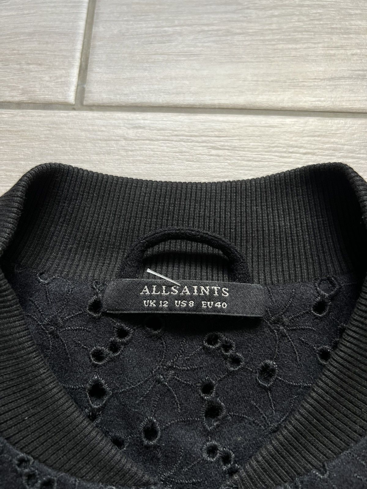 Allsaints AllSaints Womens Baine Wool Eyelet Bomber Jacket Avant-Garde Size M / US 6-8 / IT 42-44 - 8 Thumbnail